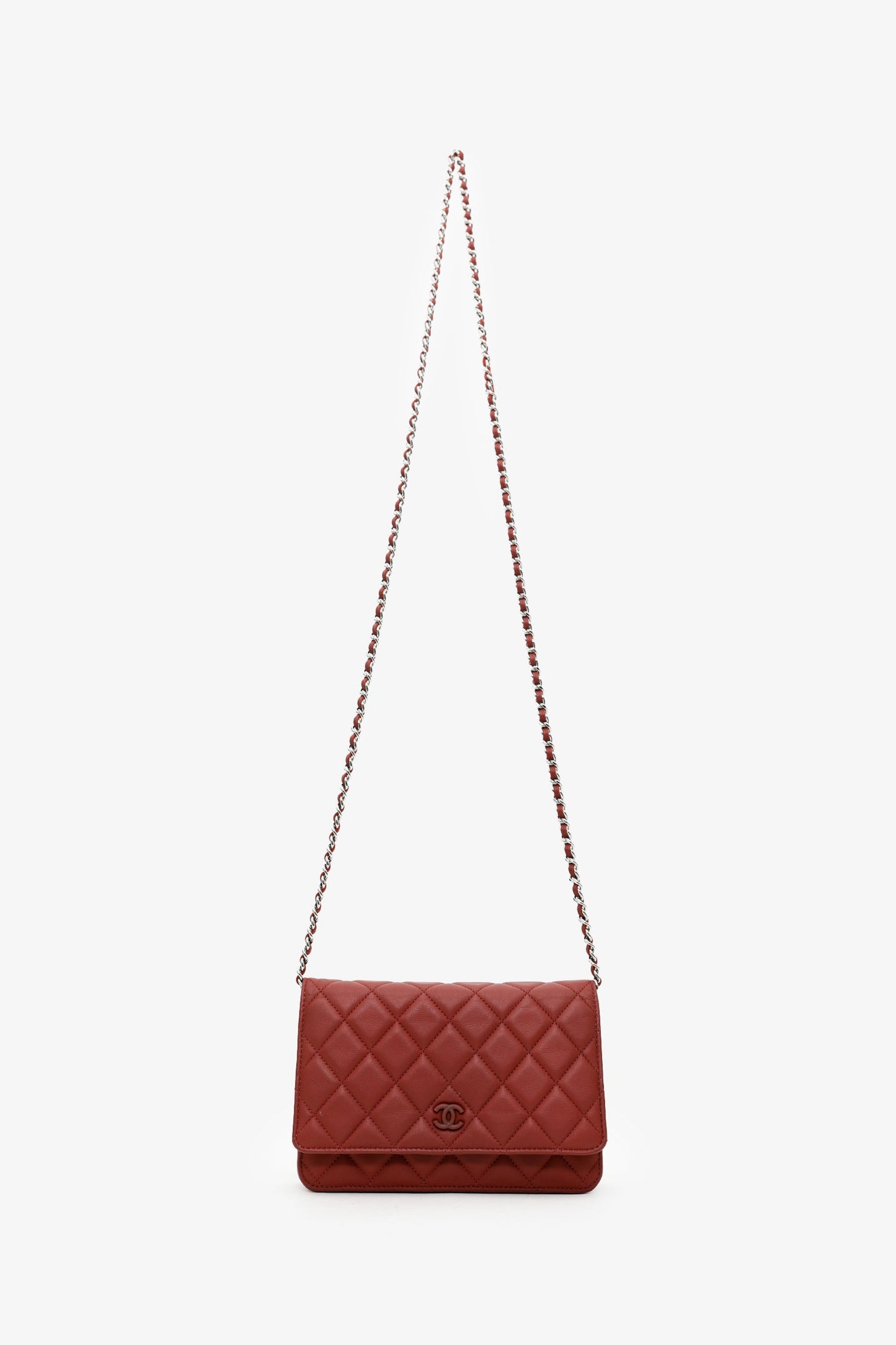 Chanel™ 2011-12 Burgundy Quilted Lambskin Wallet on Chain