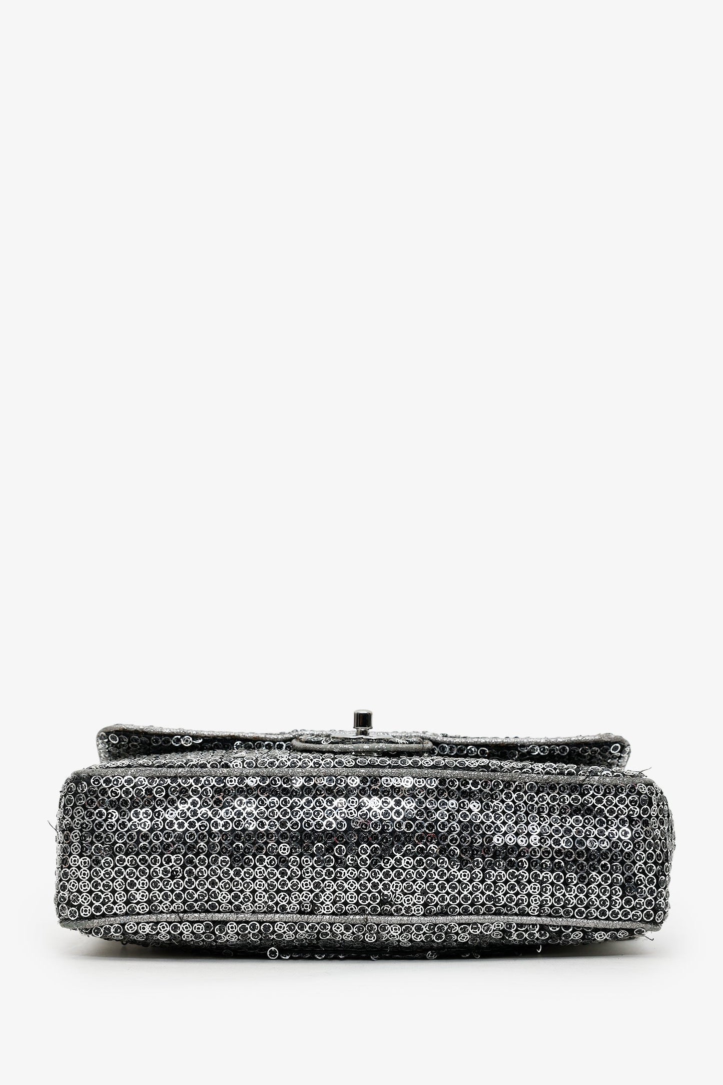 Chanel™ 2006-08 Silver Metallic Sequin Classic Single Flap Bag