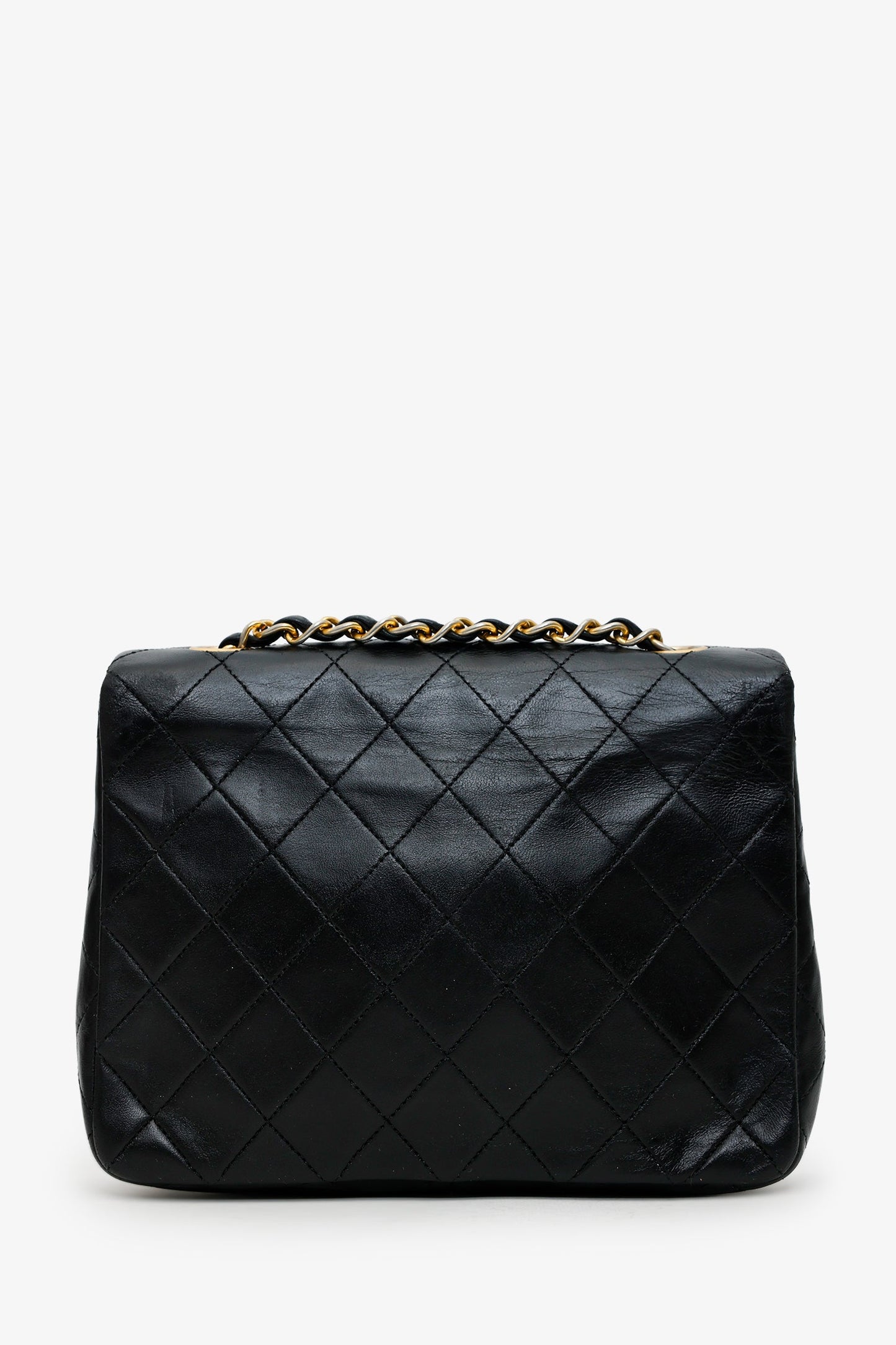 Chanel™ Black Quilted Lambskin Mini Square Flap Bag