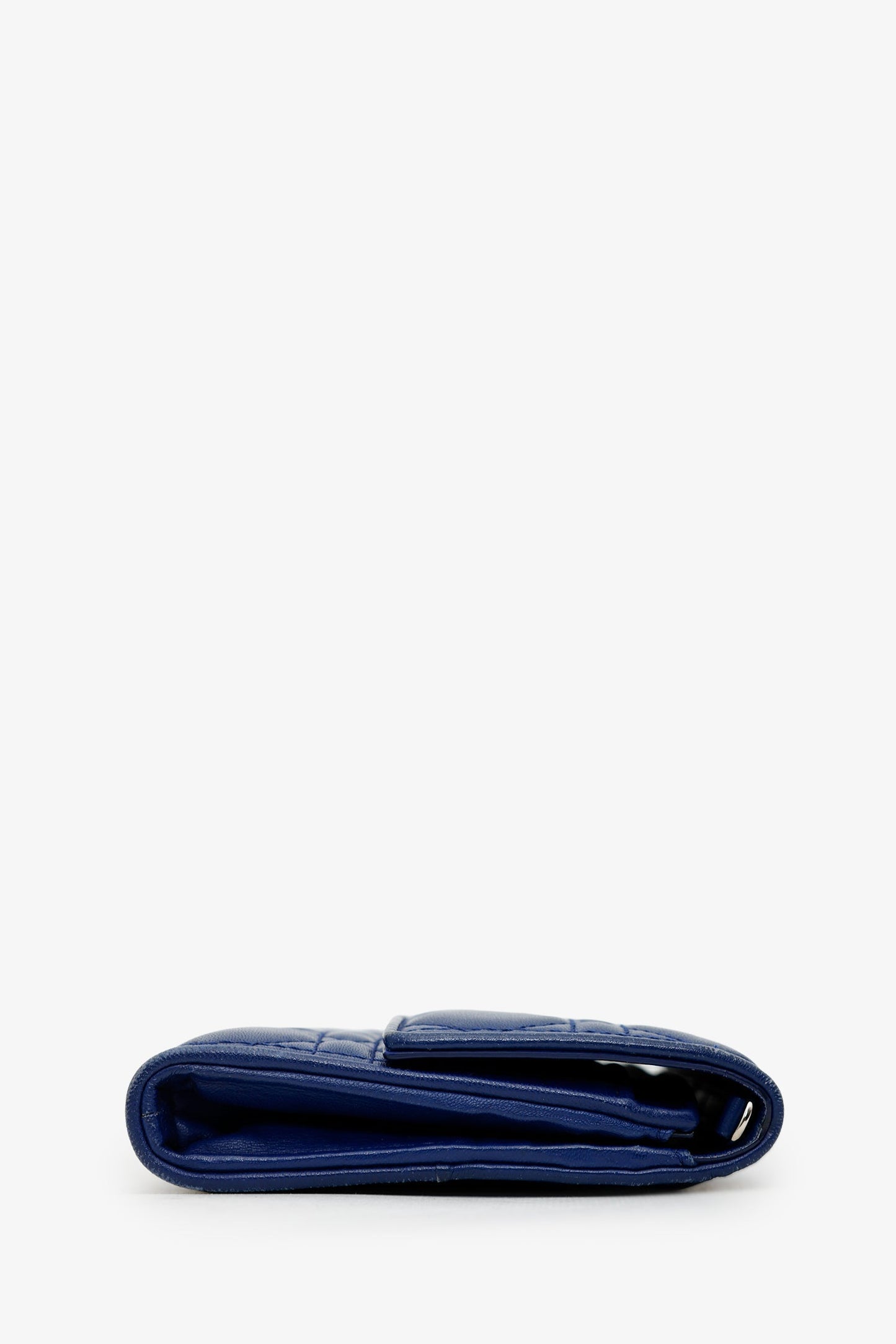 Christian Dior 2013 Navy Cannage Leather Lady Dior Wallet With Chain