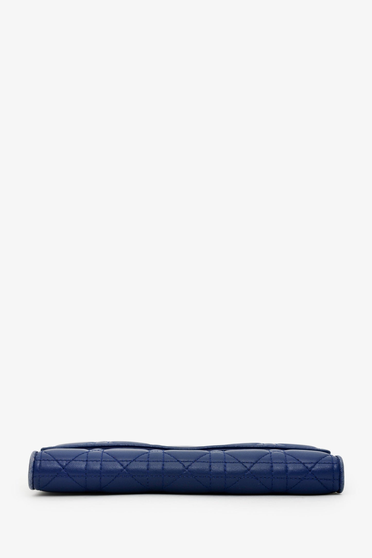 Christian Dior 2013 Navy Cannage Leather Lady Dior Wallet With Chain