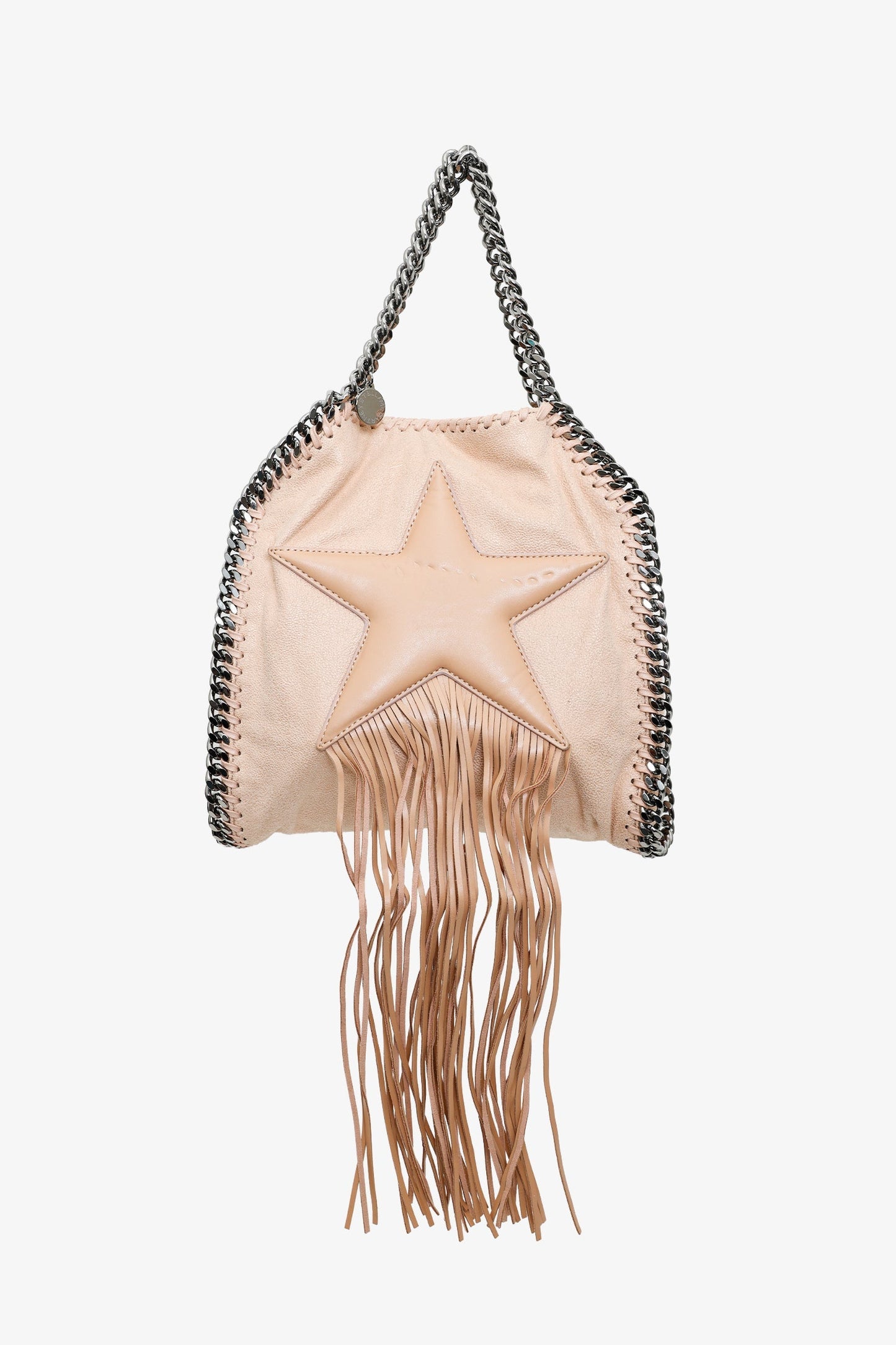 Stella McCartney Nude Leather Small Star Fringe Falabella Crossbody Bag