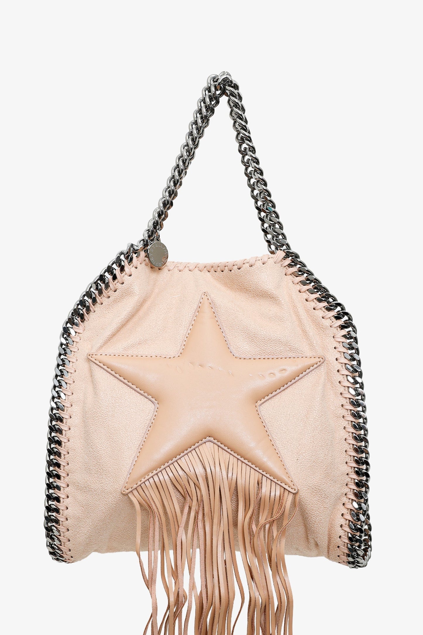 Stella McCartney Nude Leather Small Star Fringe Falabella Crossbody Bag