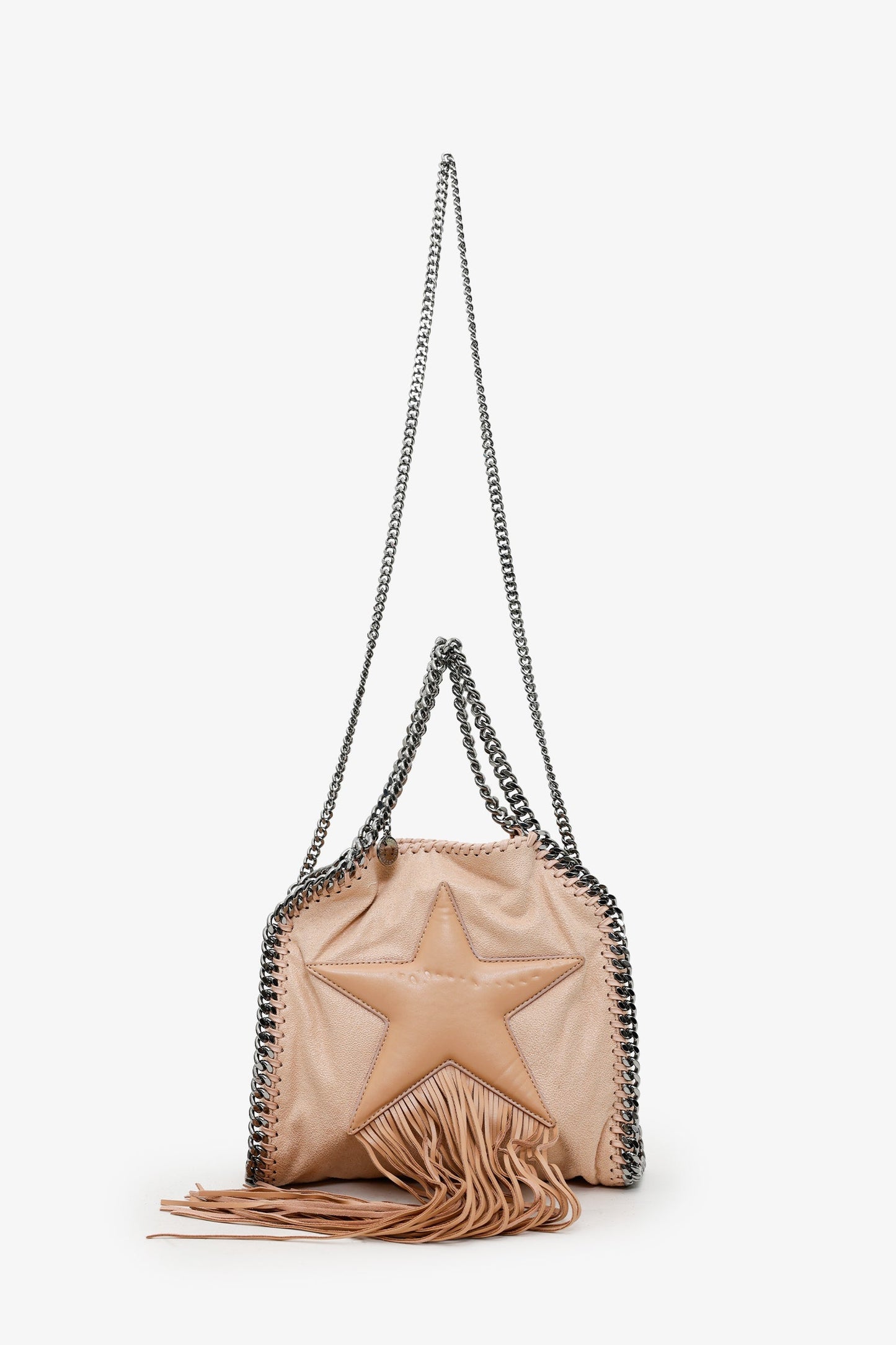 Stella McCartney Nude Leather Small Star Fringe Falabella Crossbody Bag