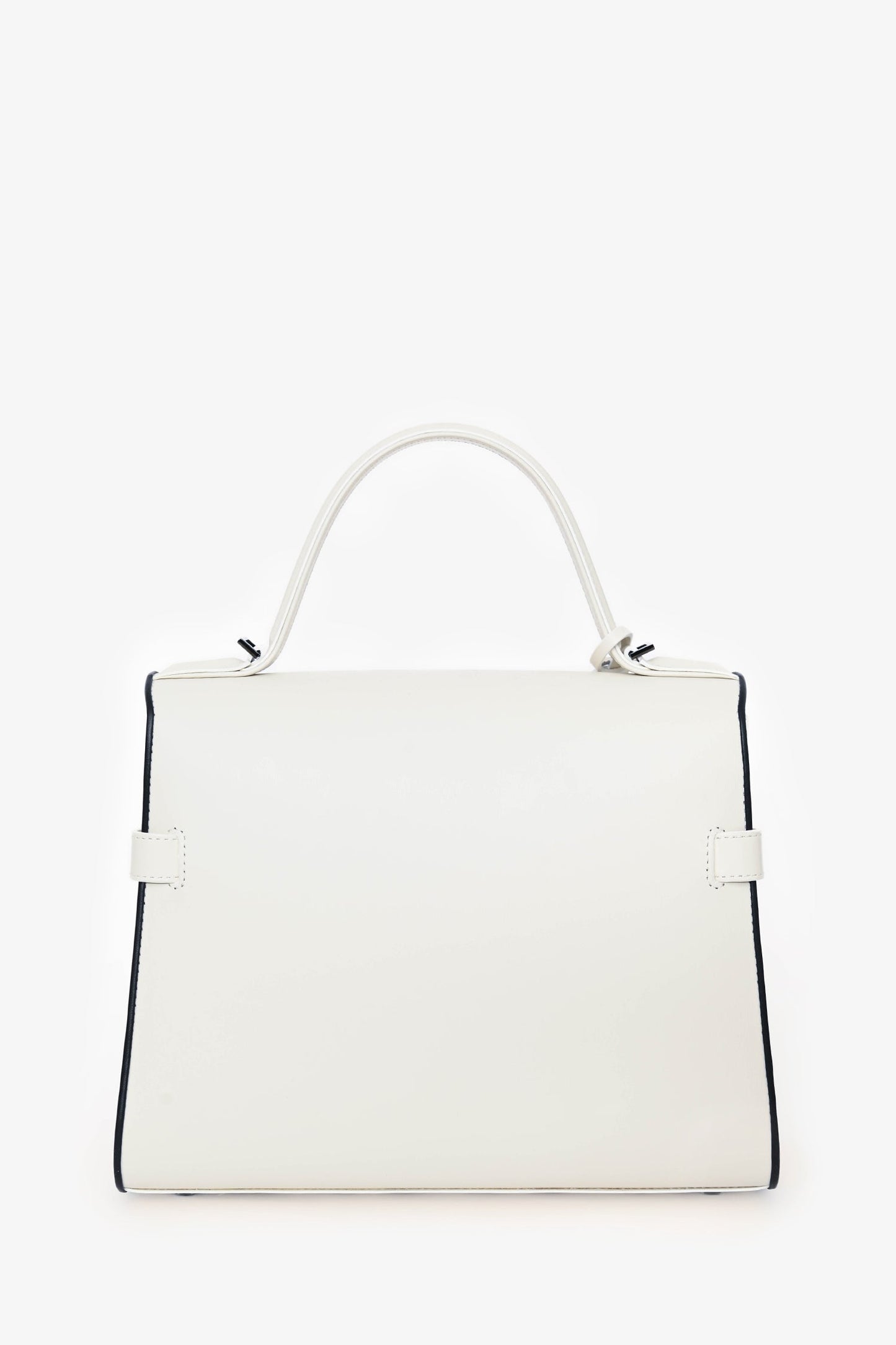 Delvaux White/Black Leather Tempete MM with Strap