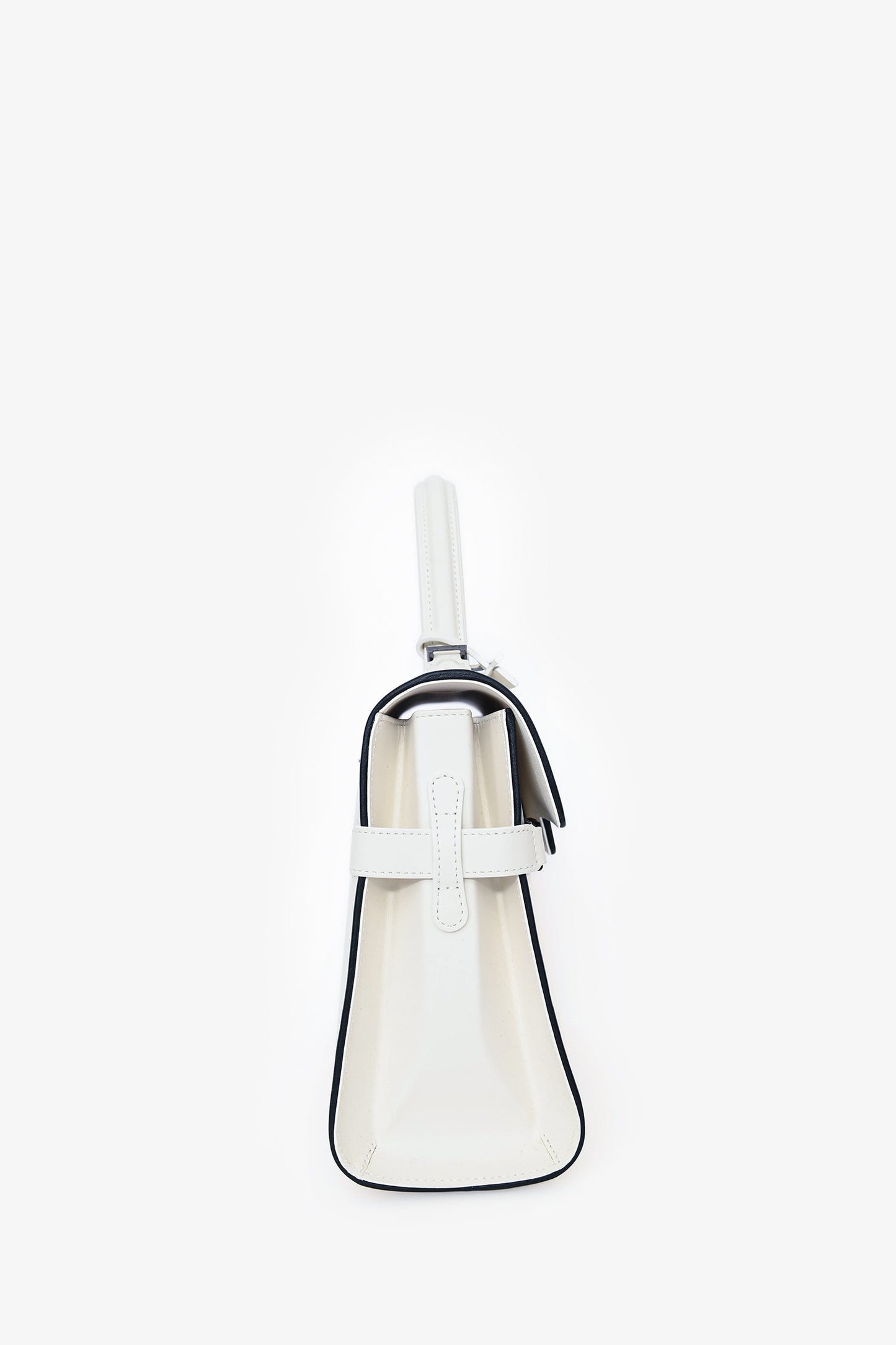 Delvaux White/Black Leather Tempete MM with Strap