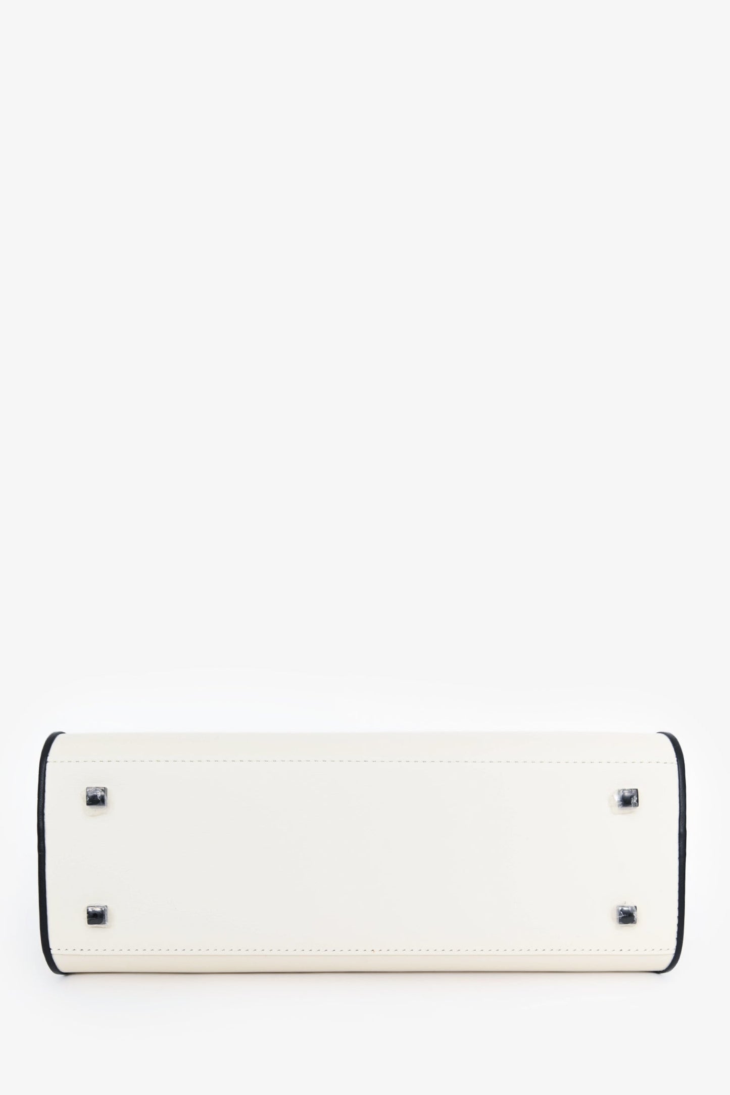 Delvaux White/Black Leather Tempete MM with Strap