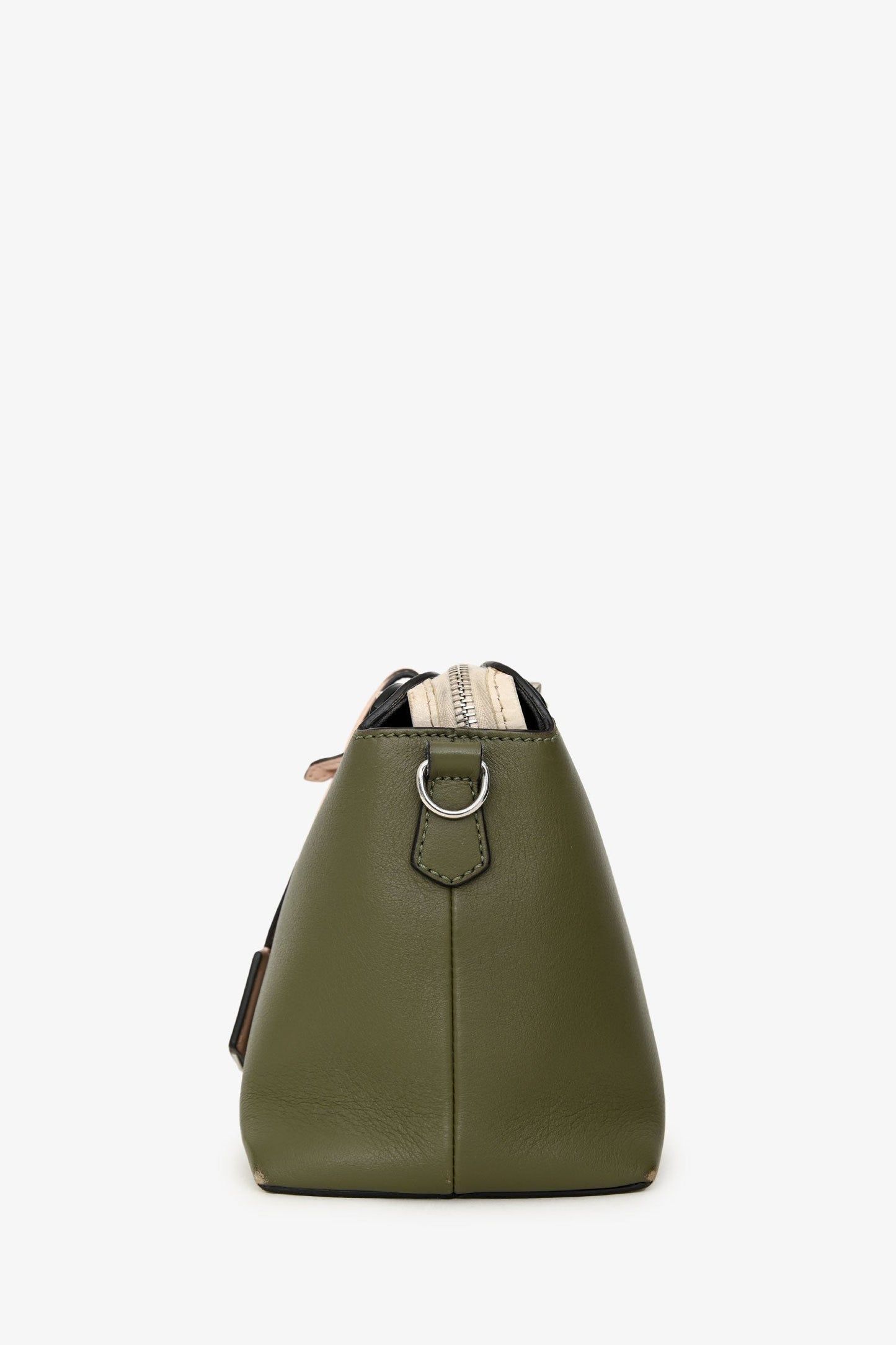 Fendi Olive Green Leather Medium By The Way Crossbody Bag