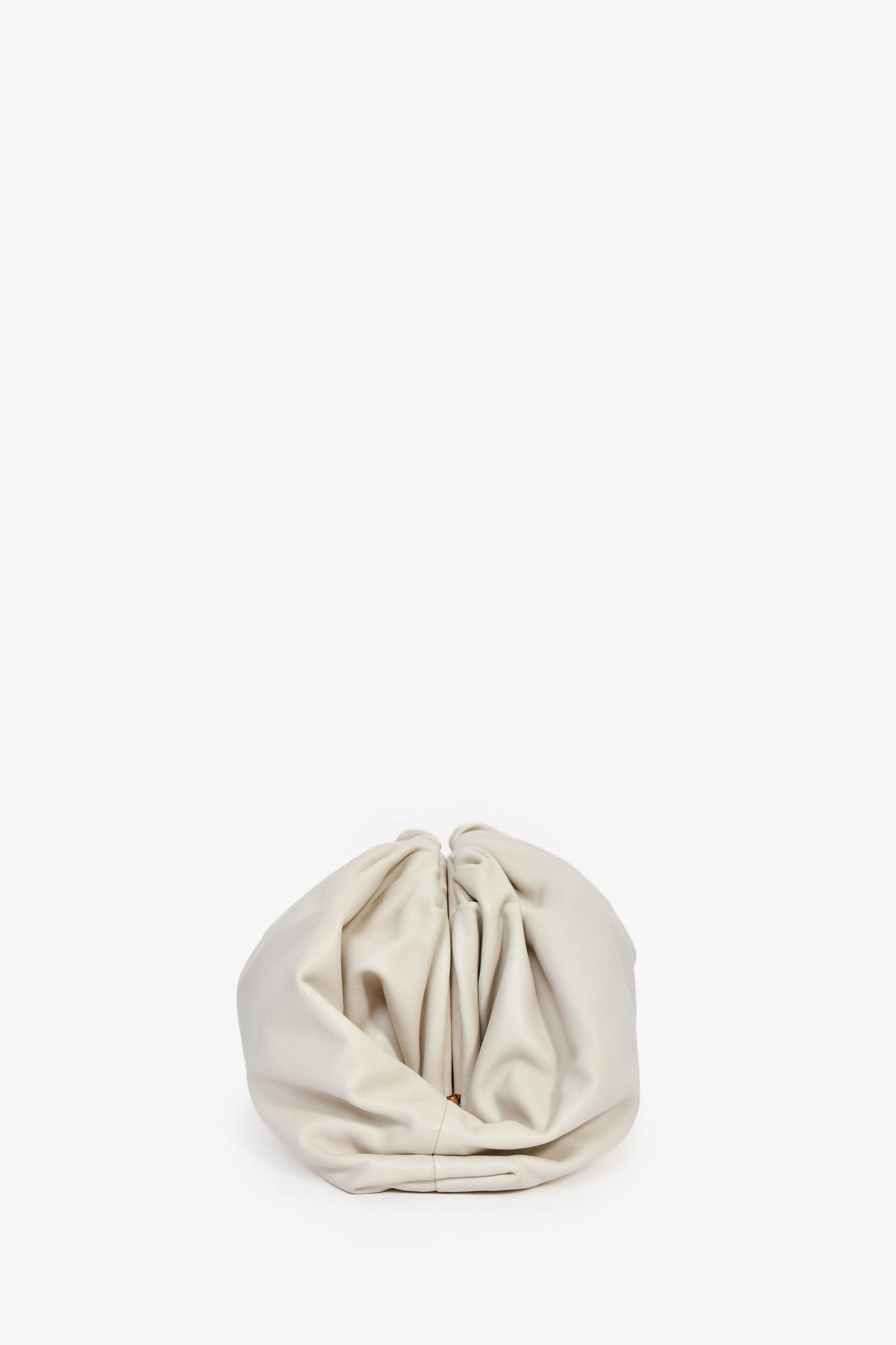Bottega Veneta White Ecru Leather Large Classic Pouch