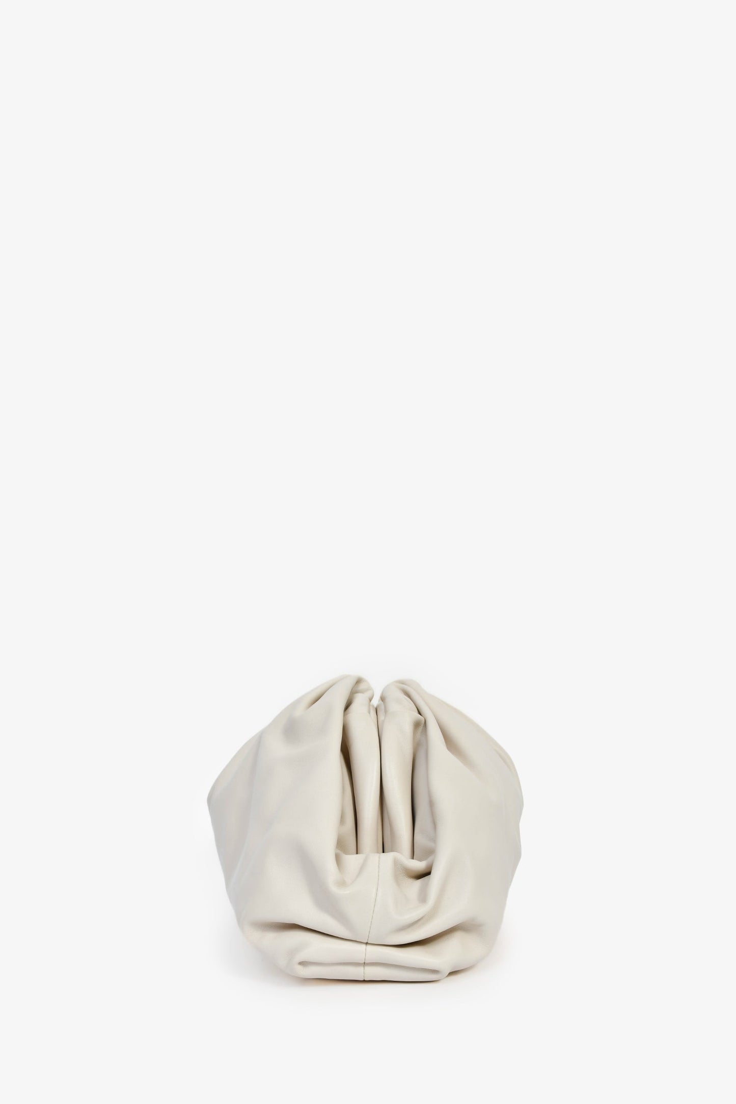 Bottega Veneta White Ecru Leather Large Classic Pouch