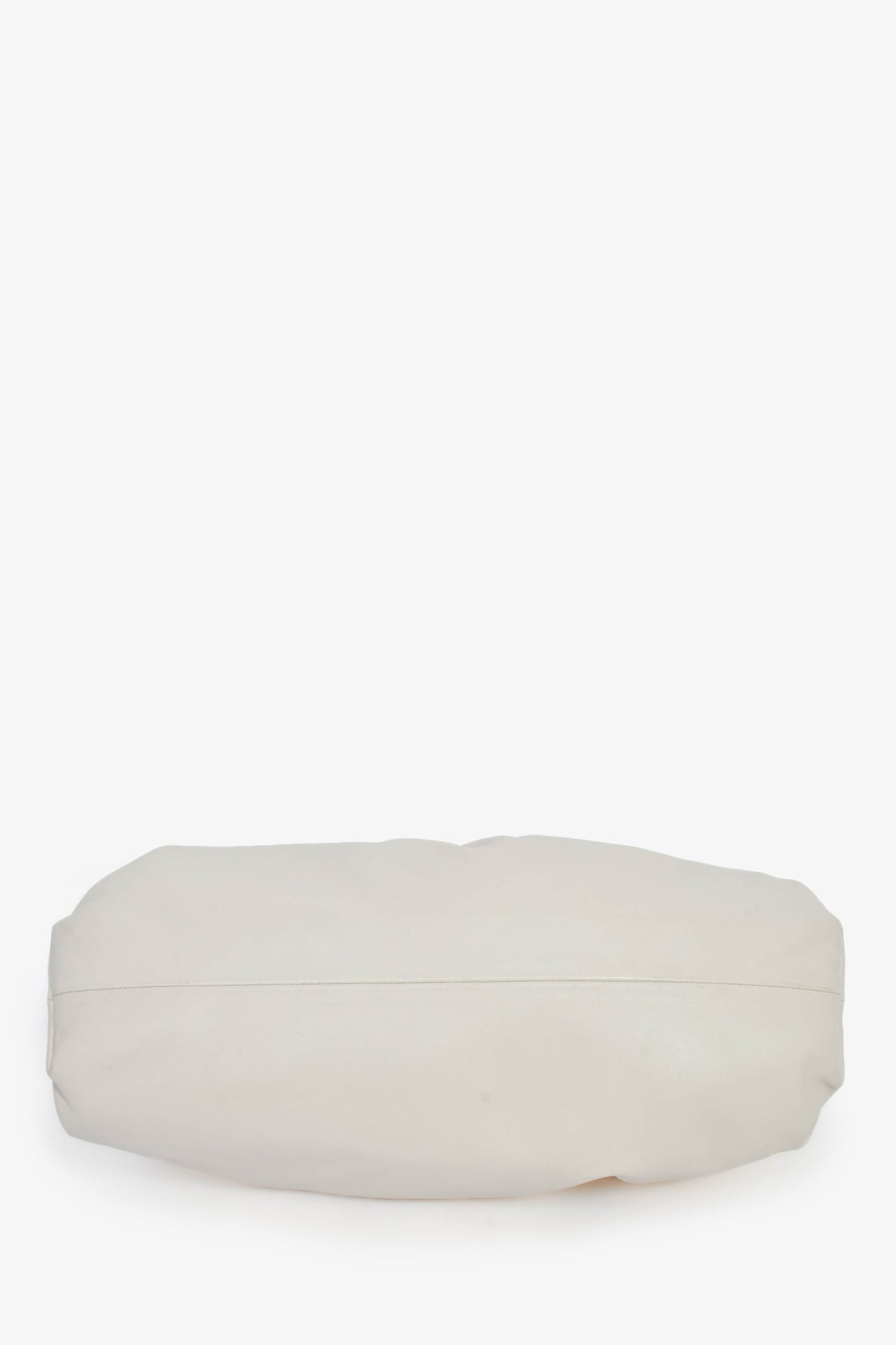 Bottega Veneta White Ecru Leather Large Classic Pouch