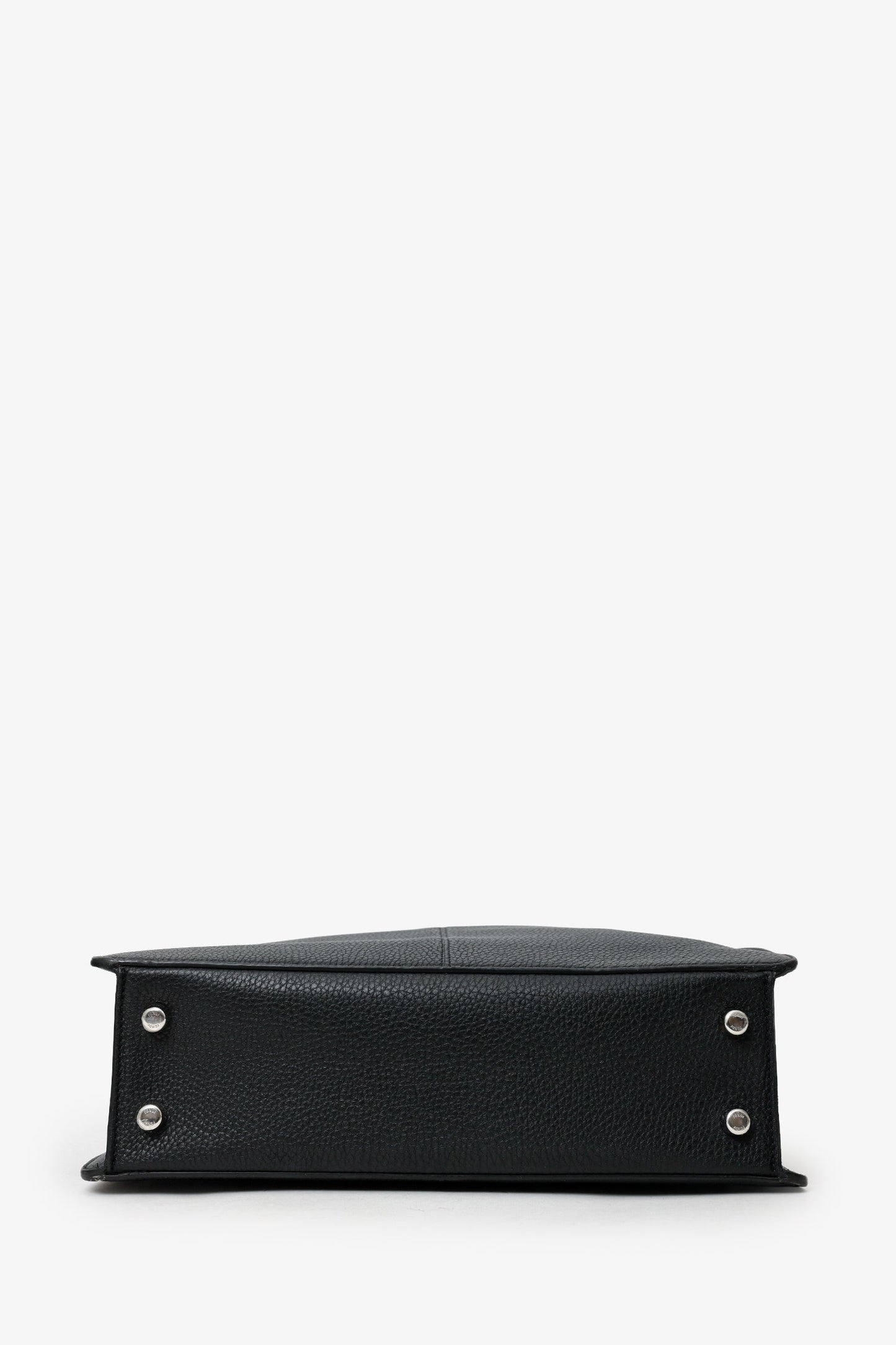 Fendi Black Grained Leather Peekaboo X-Lite Tote With Strap