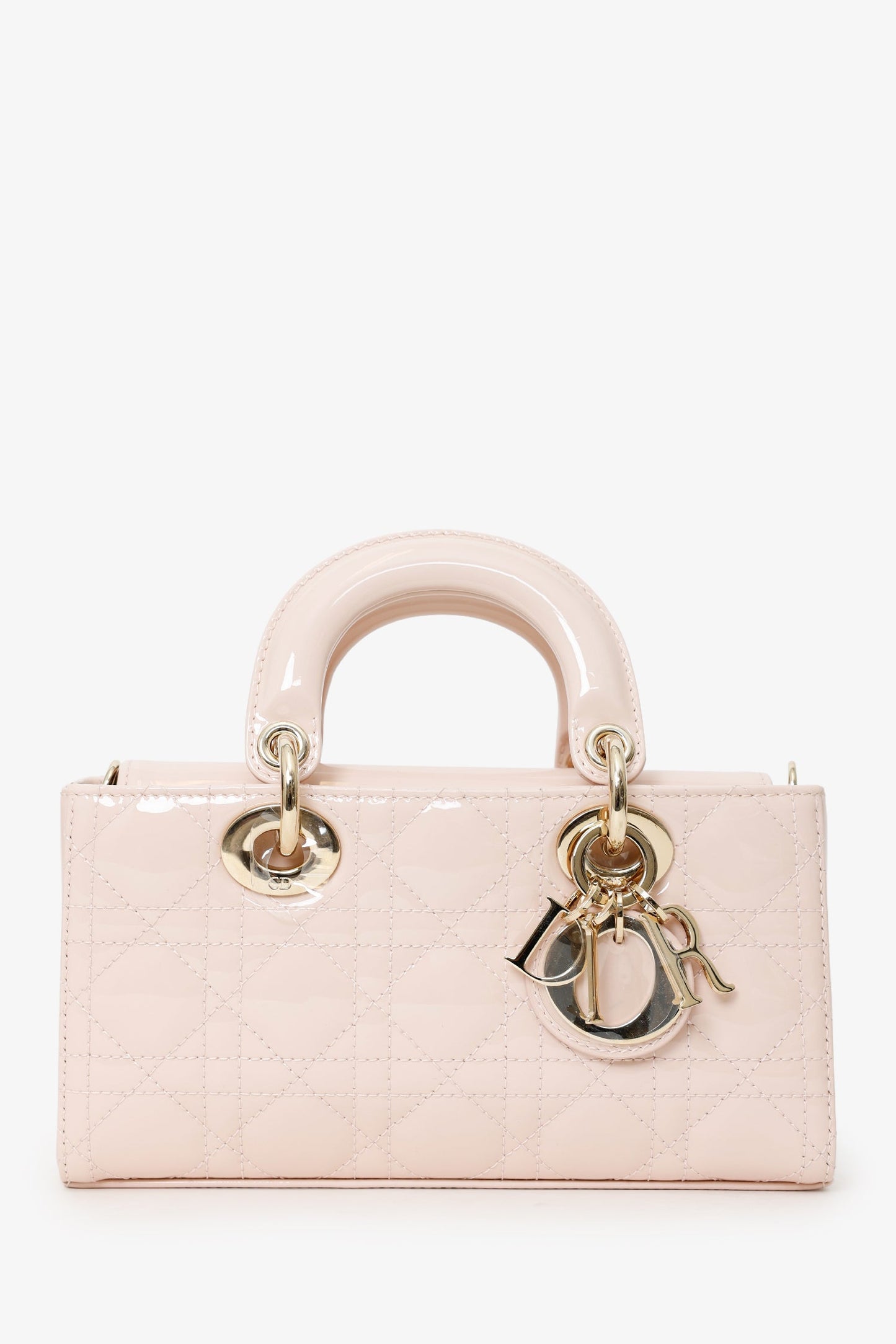 Christian Dior Pink Patent Leather Mini Lady 'D-Joy' Bag