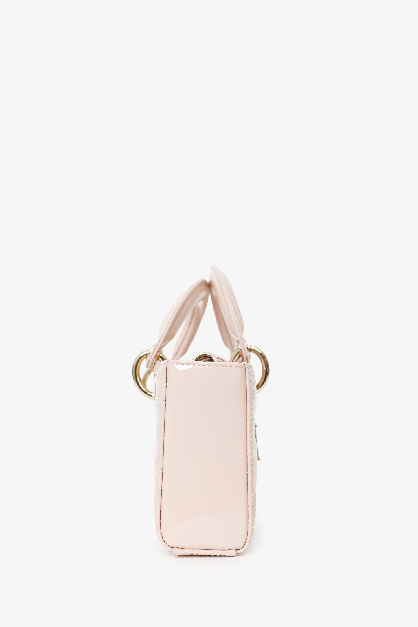 Christian Dior Pink Patent Leather Mini Lady 'D-Joy' Bag