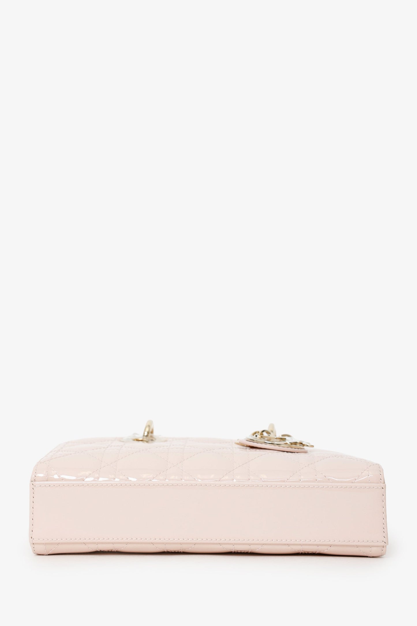 Christian Dior Pink Patent Leather Mini Lady 'D-Joy' Bag