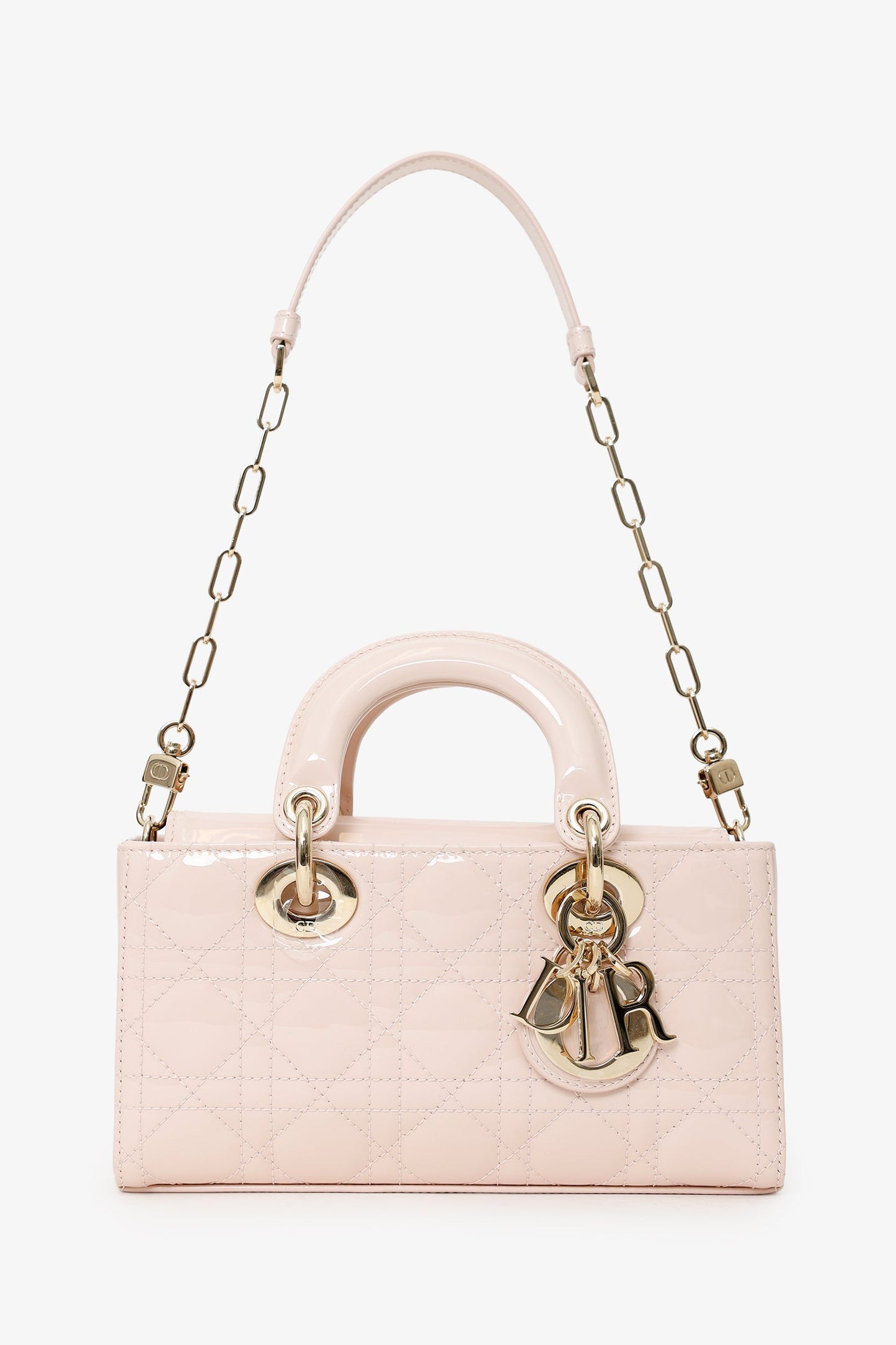 Christian Dior Pink Patent Leather Mini Lady 'D-Joy' Bag