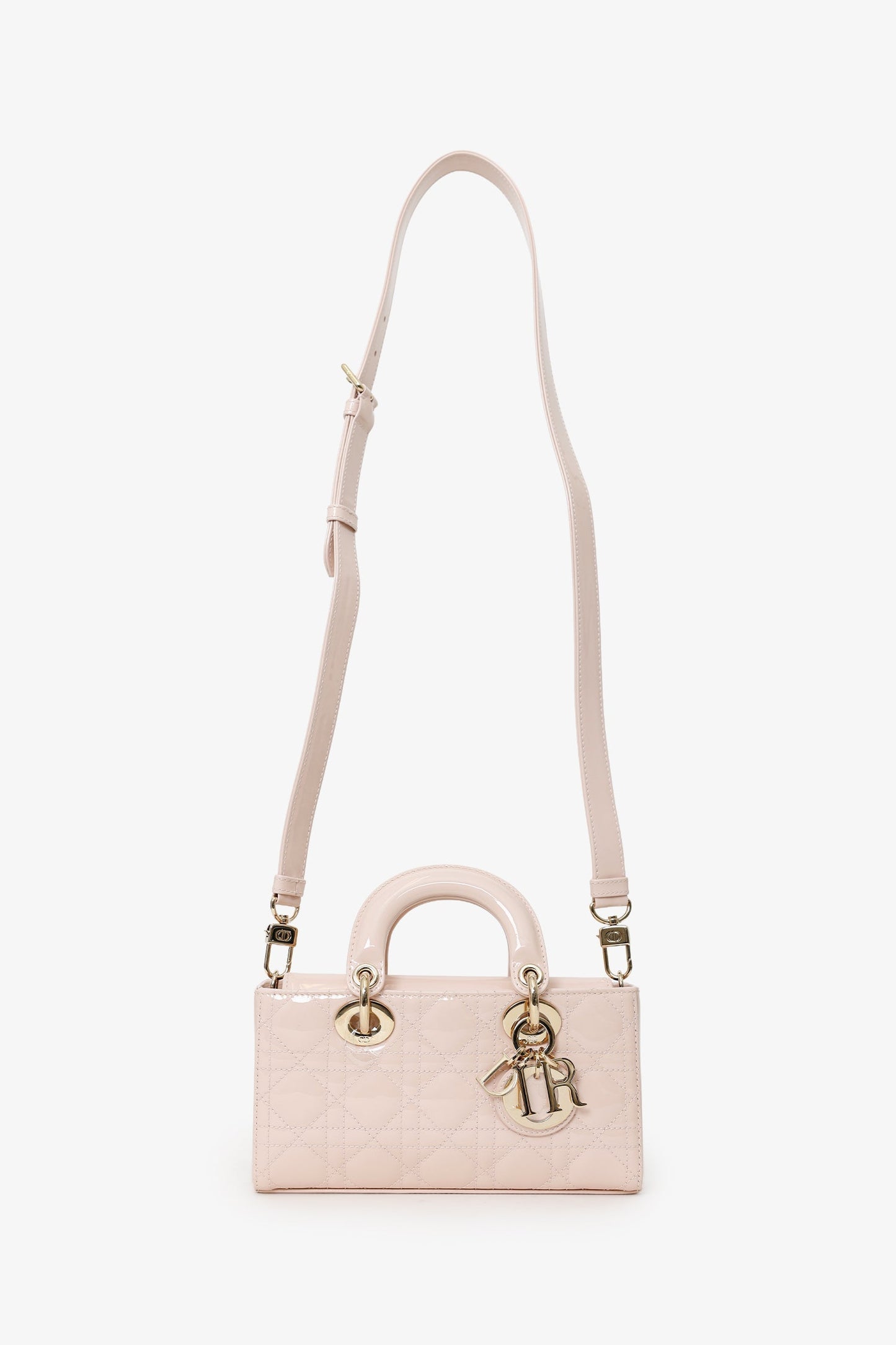 Christian Dior Pink Patent Leather Mini Lady 'D-Joy' Bag