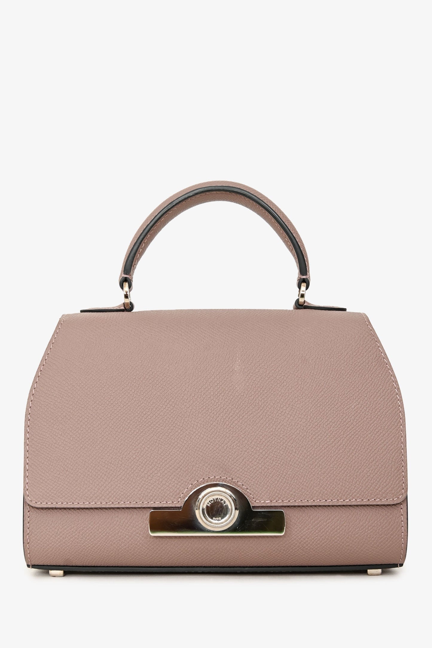 Moynat Brown Leather Mini Rejane Top Handle with Strap