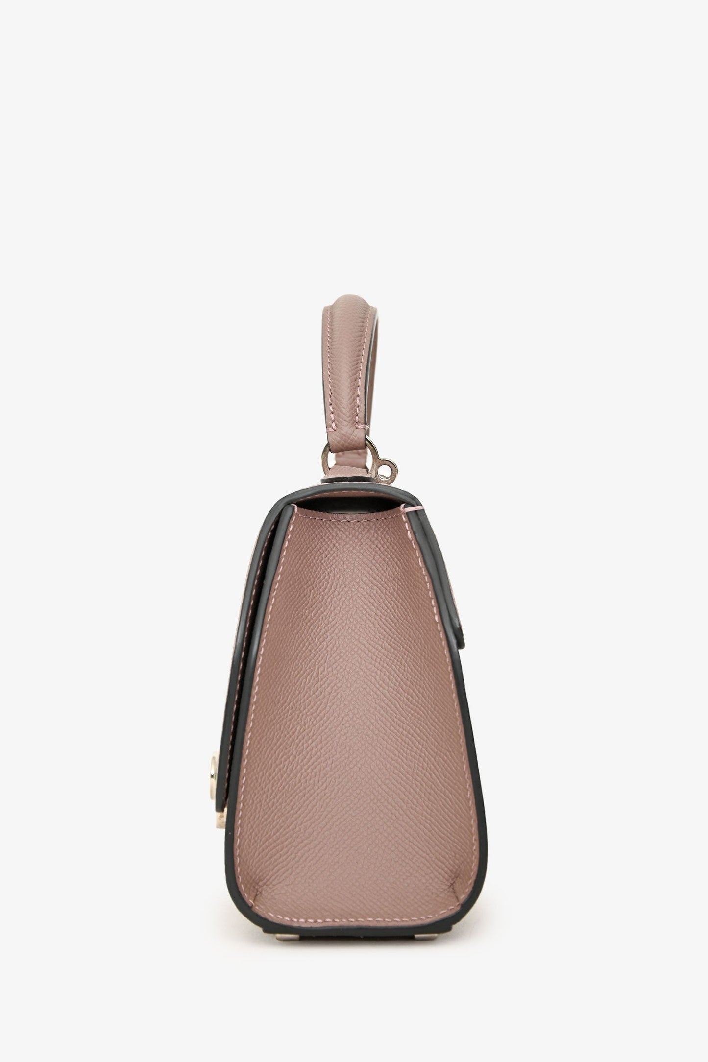 Moynat Brown Leather Mini Rejane Top Handle with Strap