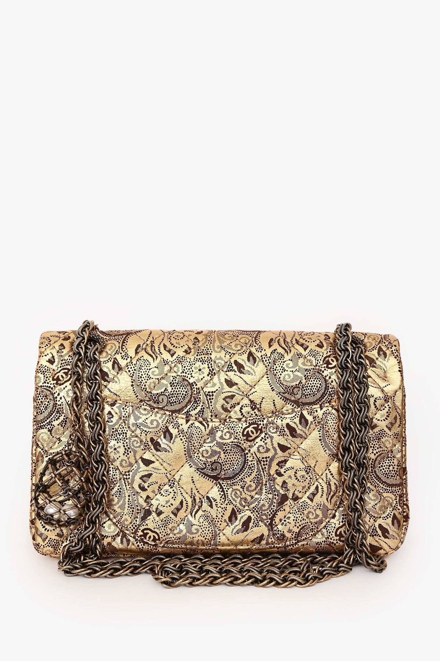 Chanel™ 2008-2009 Gold Metallic Leather Paris-Moscow Classic 2.55 Flap Bag