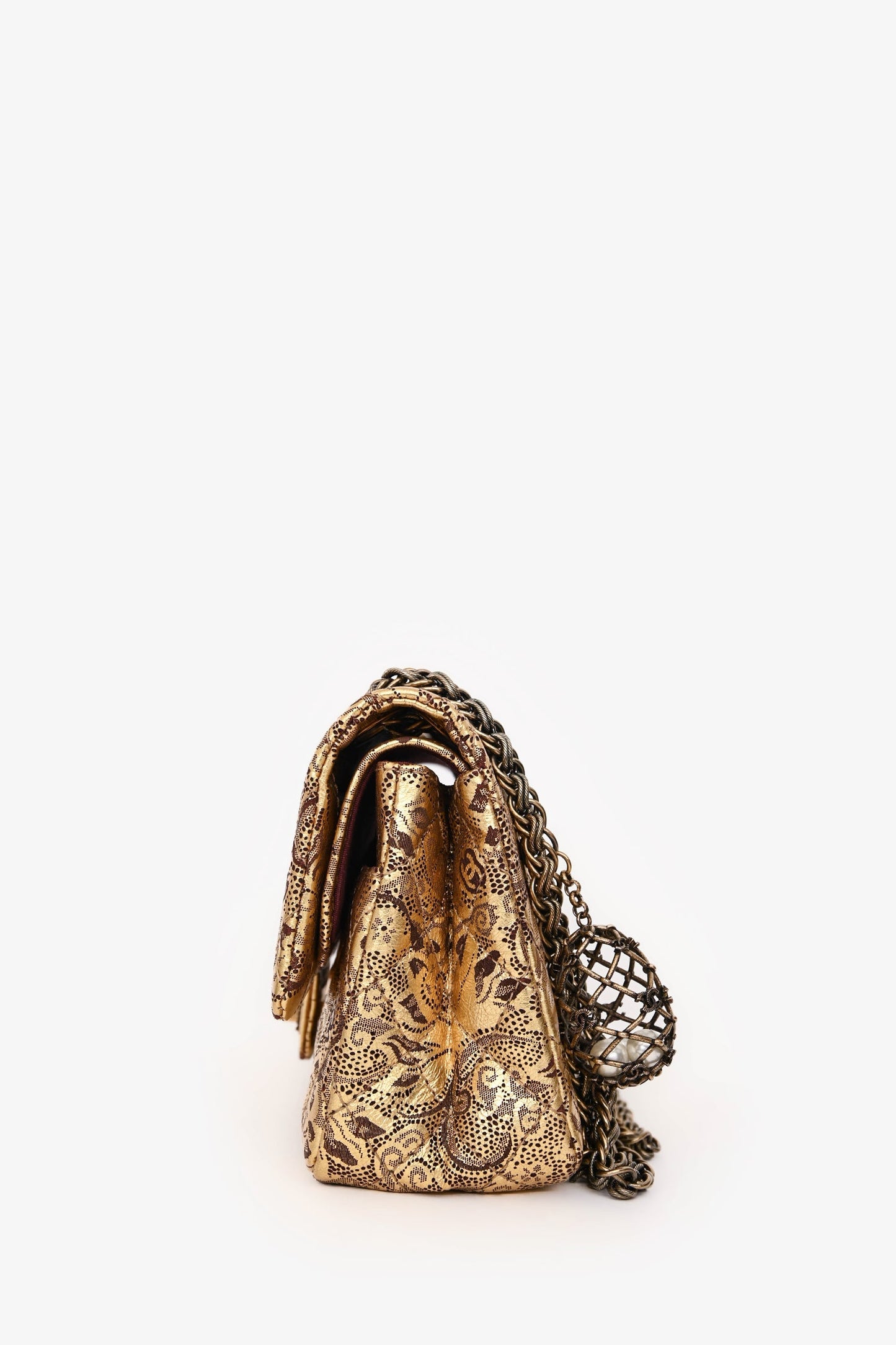 Chanel™ 2008-2009 Gold Metallic Leather Paris-Moscow Classic 2.55 Flap Bag