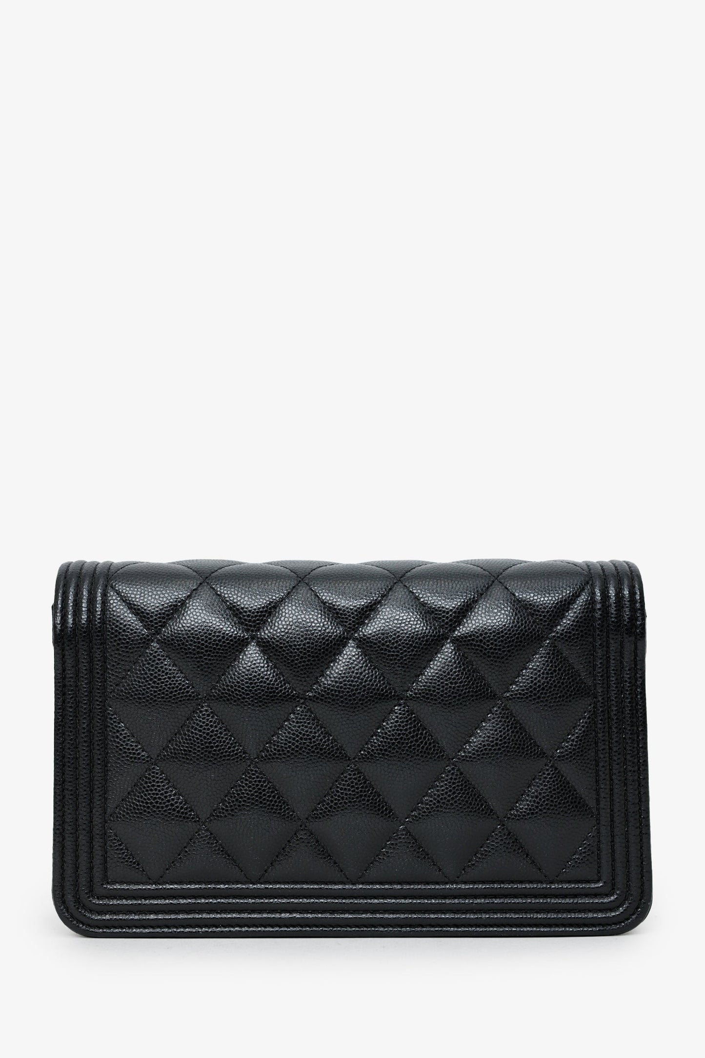 Chanel™ Black Caviar CC Boy Wallet On Chain