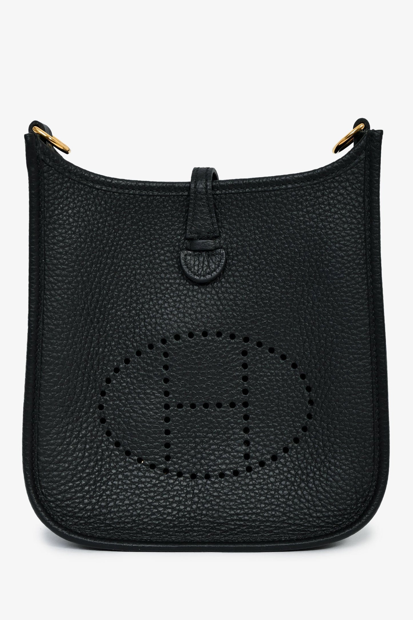 Hermès 2023 Black Clemence Leather Mini Evelyne TPM 16 Crossbody