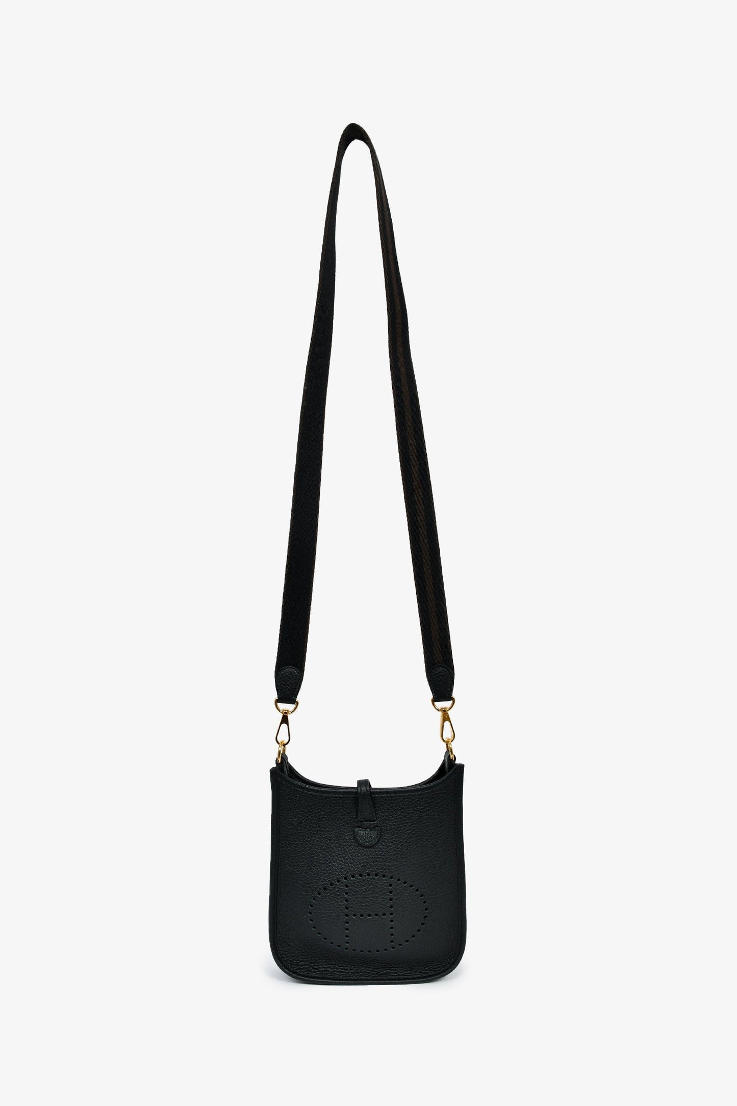 Hermès 2023 Black Clemence Leather Mini Evelyne TPM 16 Crossbody