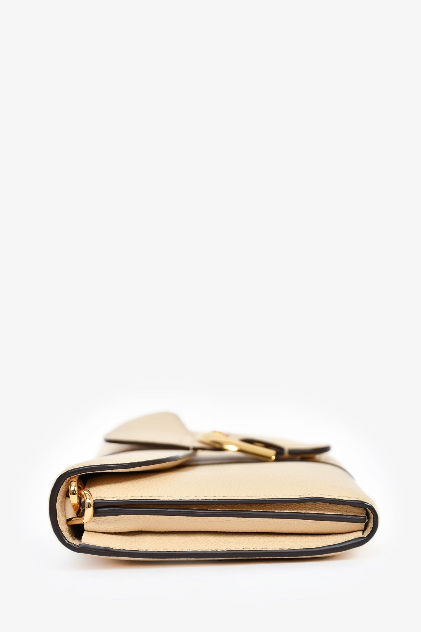 Delvaux Cream Leather 'Brilliant' Wallet on Chain
