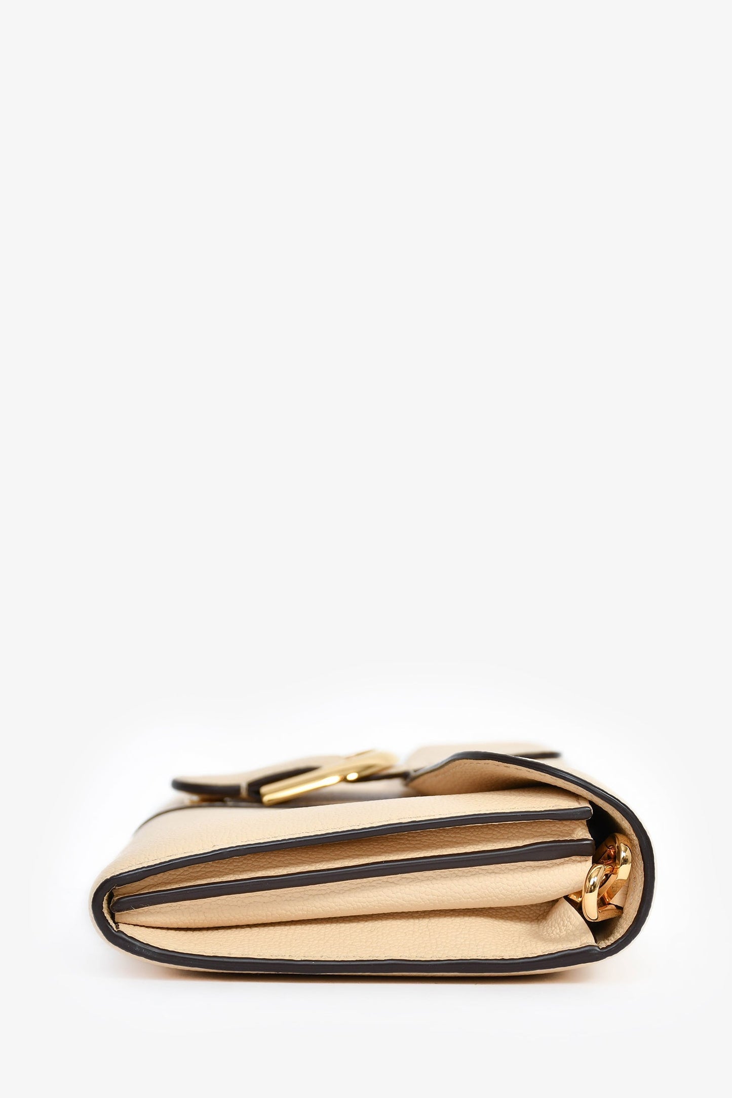 Delvaux Cream Leather 'Brilliant' Wallet on Chain