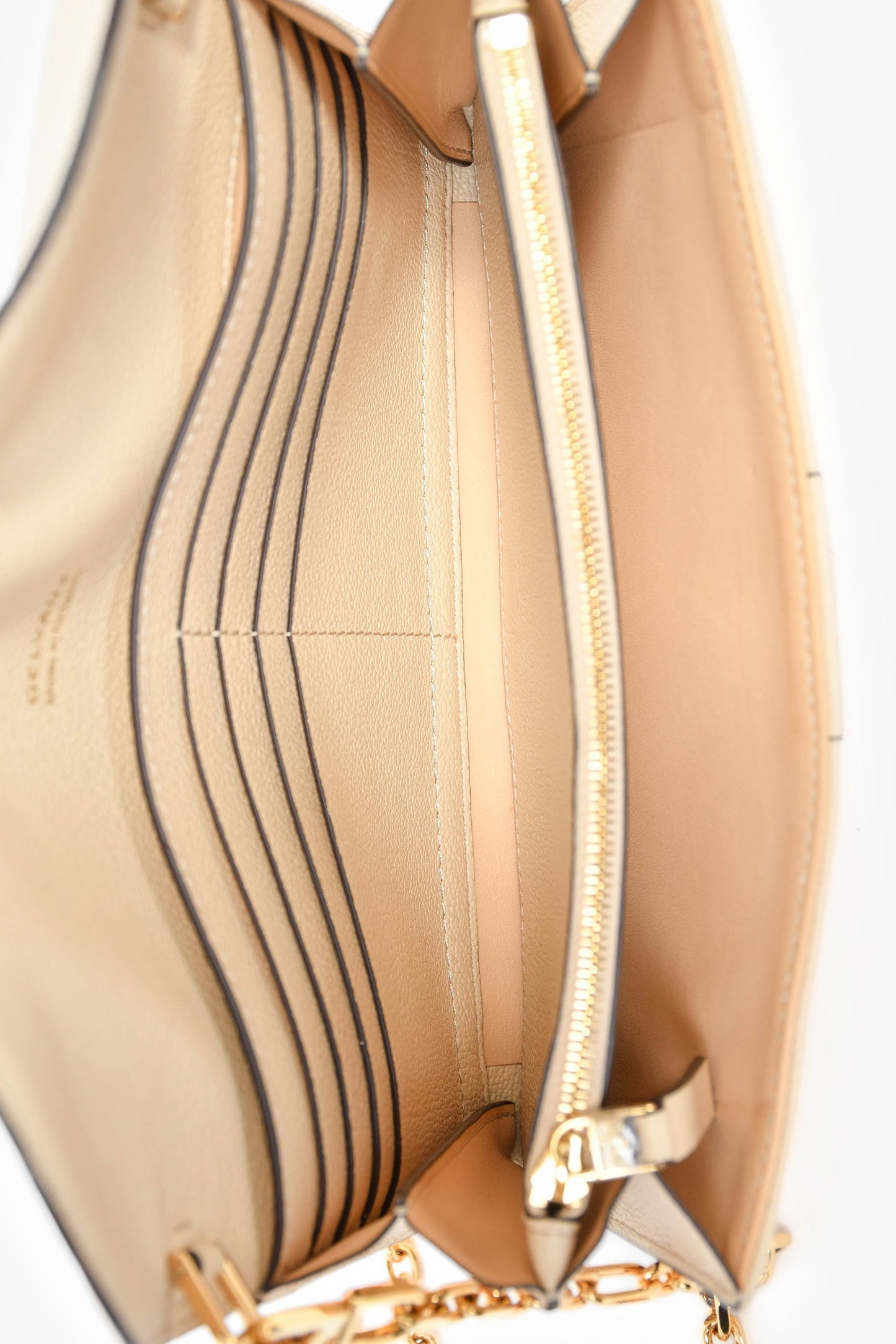 Delvaux Cream Leather 'Brilliant' Wallet on Chain