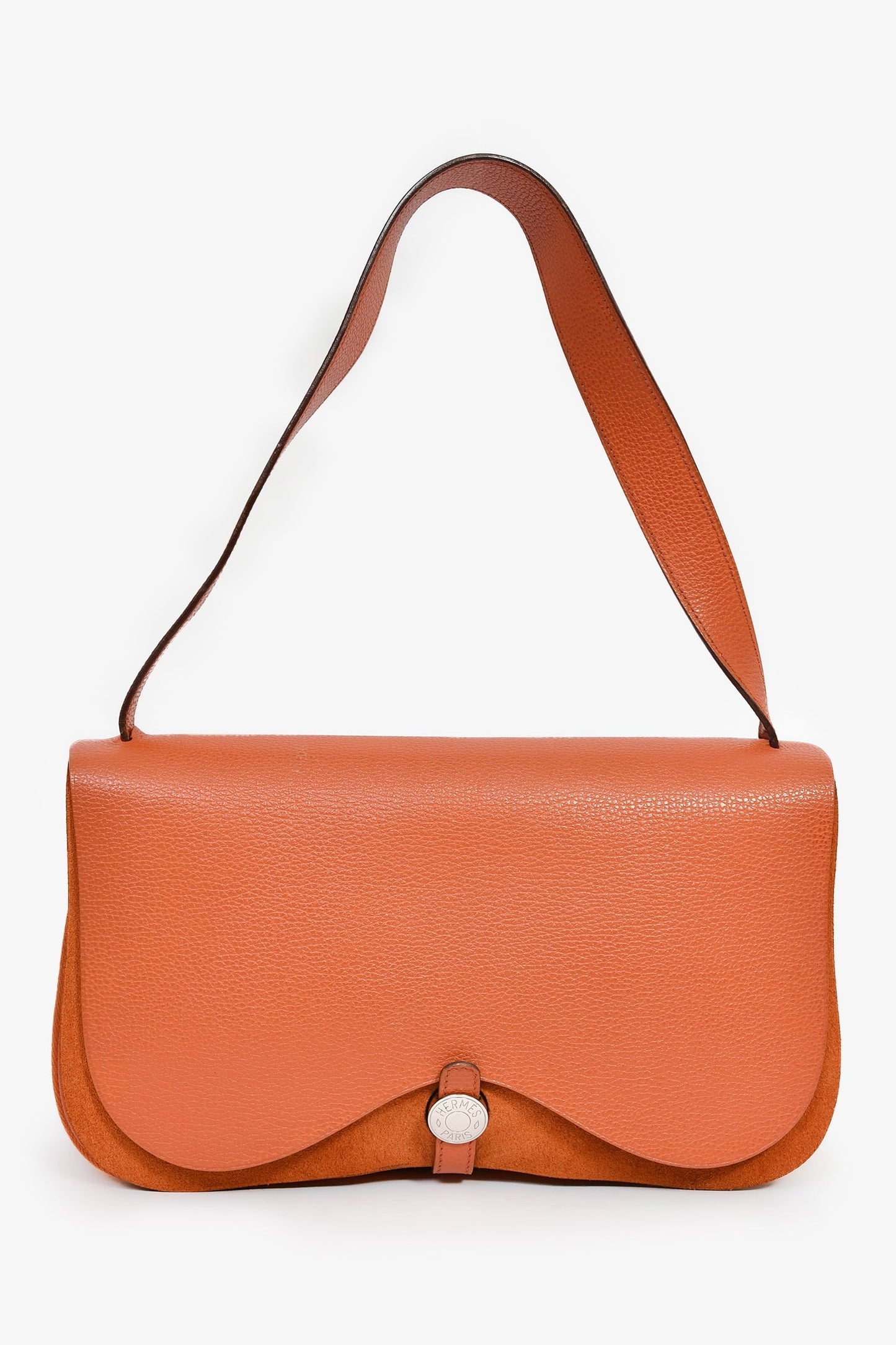 Hermès Orange Leather/Suede 'Colorado' MM Shoulder Bag