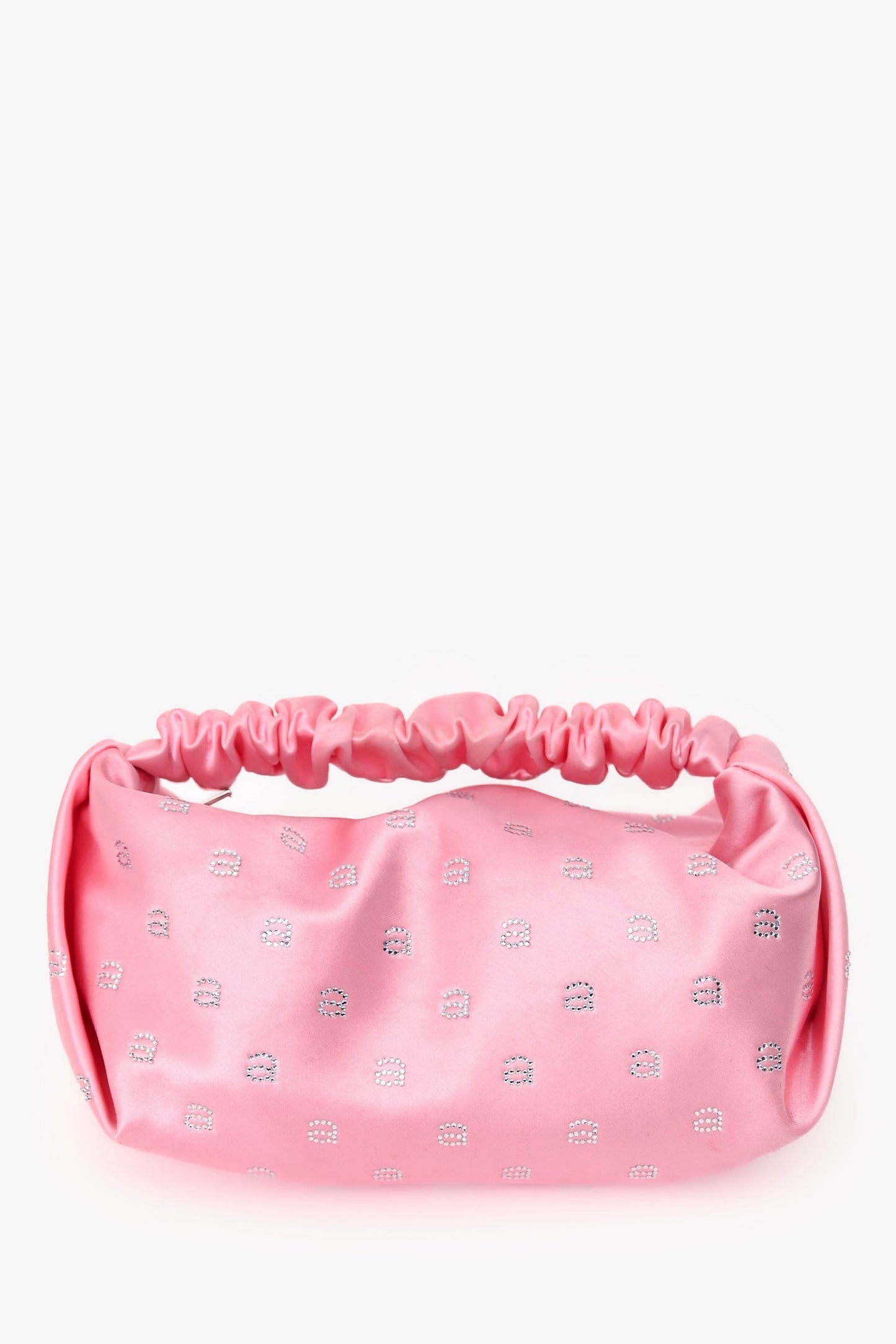 Alexander Wang Pink Satin Monogram 'Mini Scrunchie' Top Handle