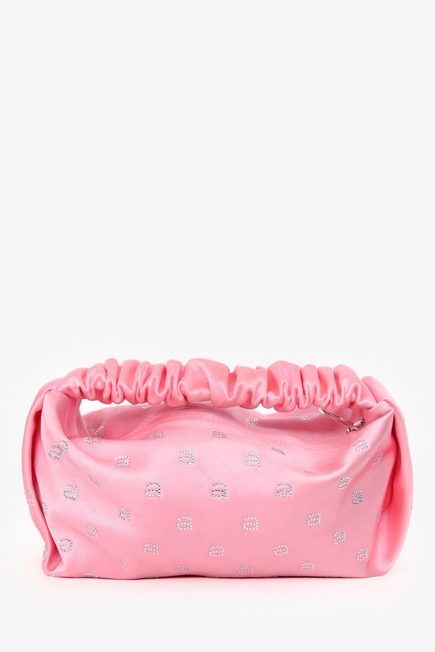 Alexander Wang Pink Satin Monogram 'Mini Scrunchie' Top Handle