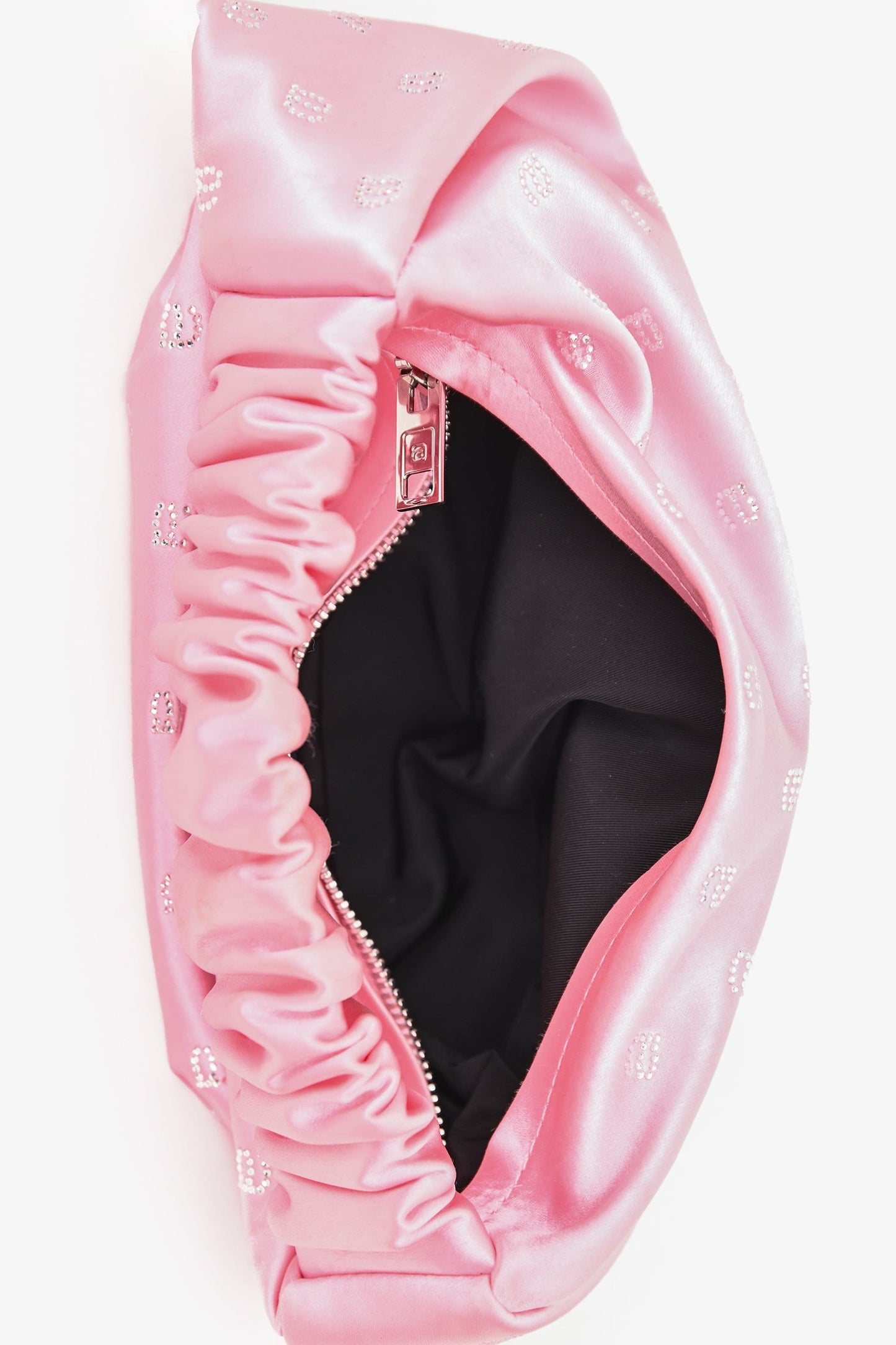 Alexander Wang Pink Satin Monogram 'Mini Scrunchie' Top Handle