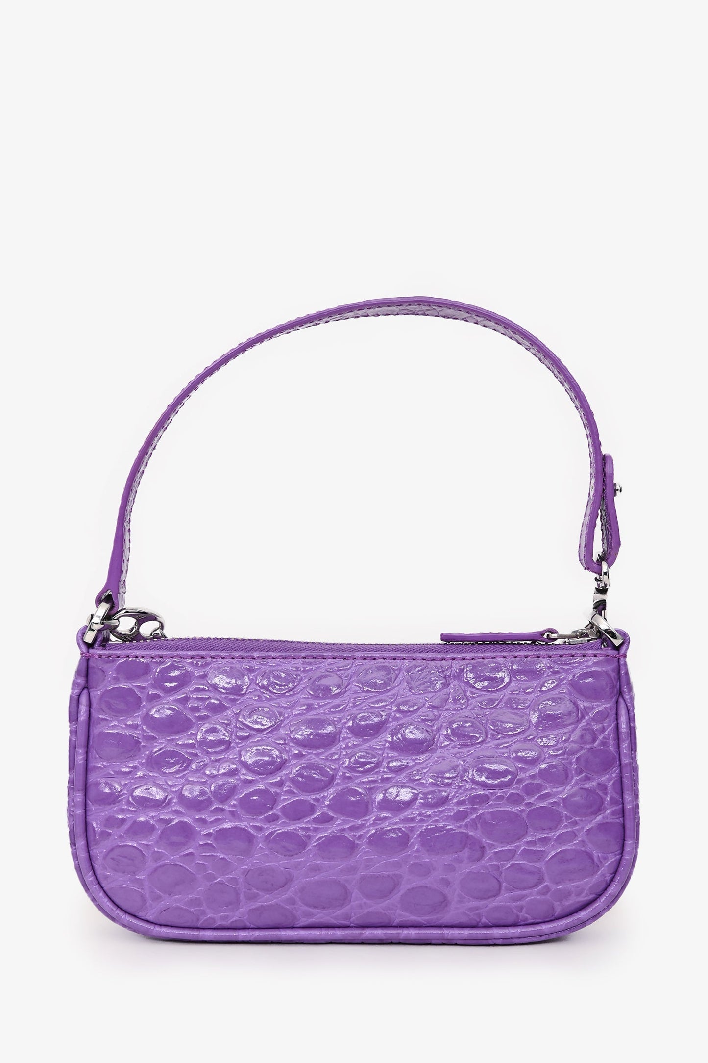 By Far Purple Embossed Mini Rachel Bag