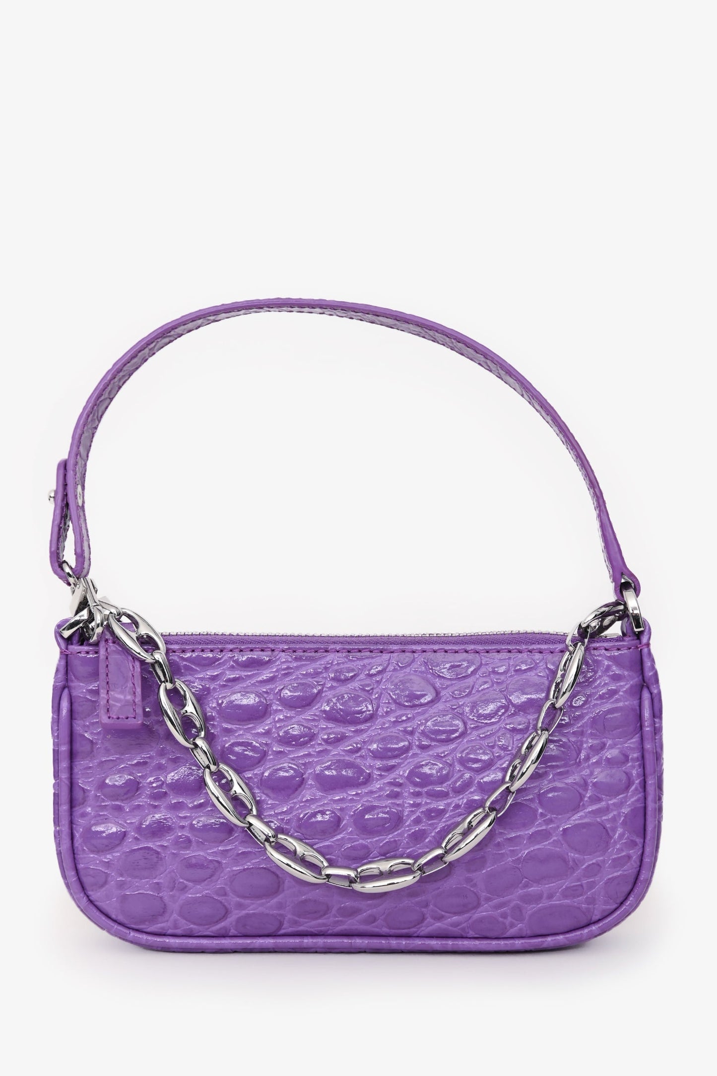 By Far Purple Embossed Mini Rachel Bag