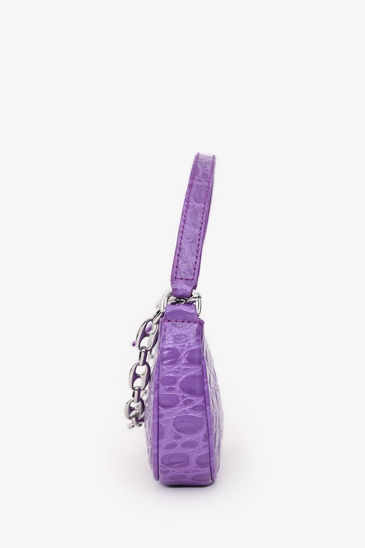 By Far Purple Embossed Mini Rachel Bag