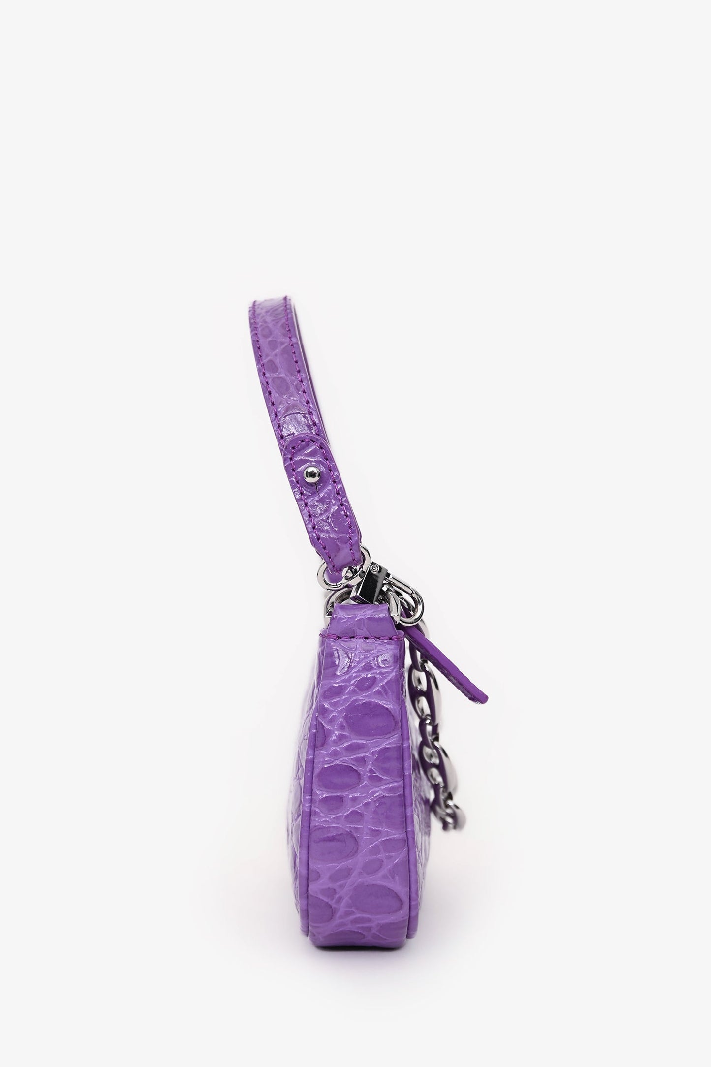 By Far Purple Embossed Mini Rachel Bag
