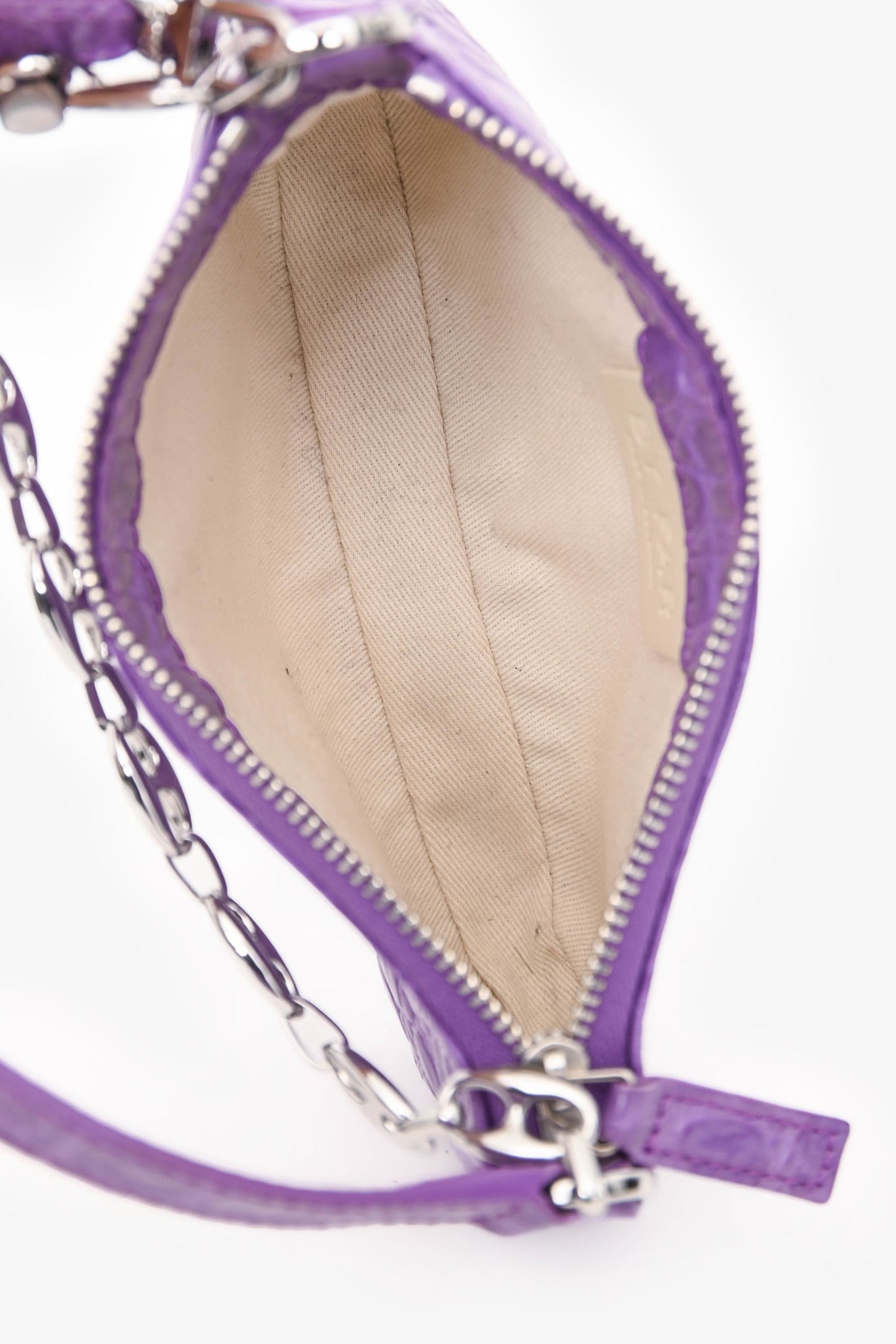 By Far Purple Embossed Mini Rachel Bag