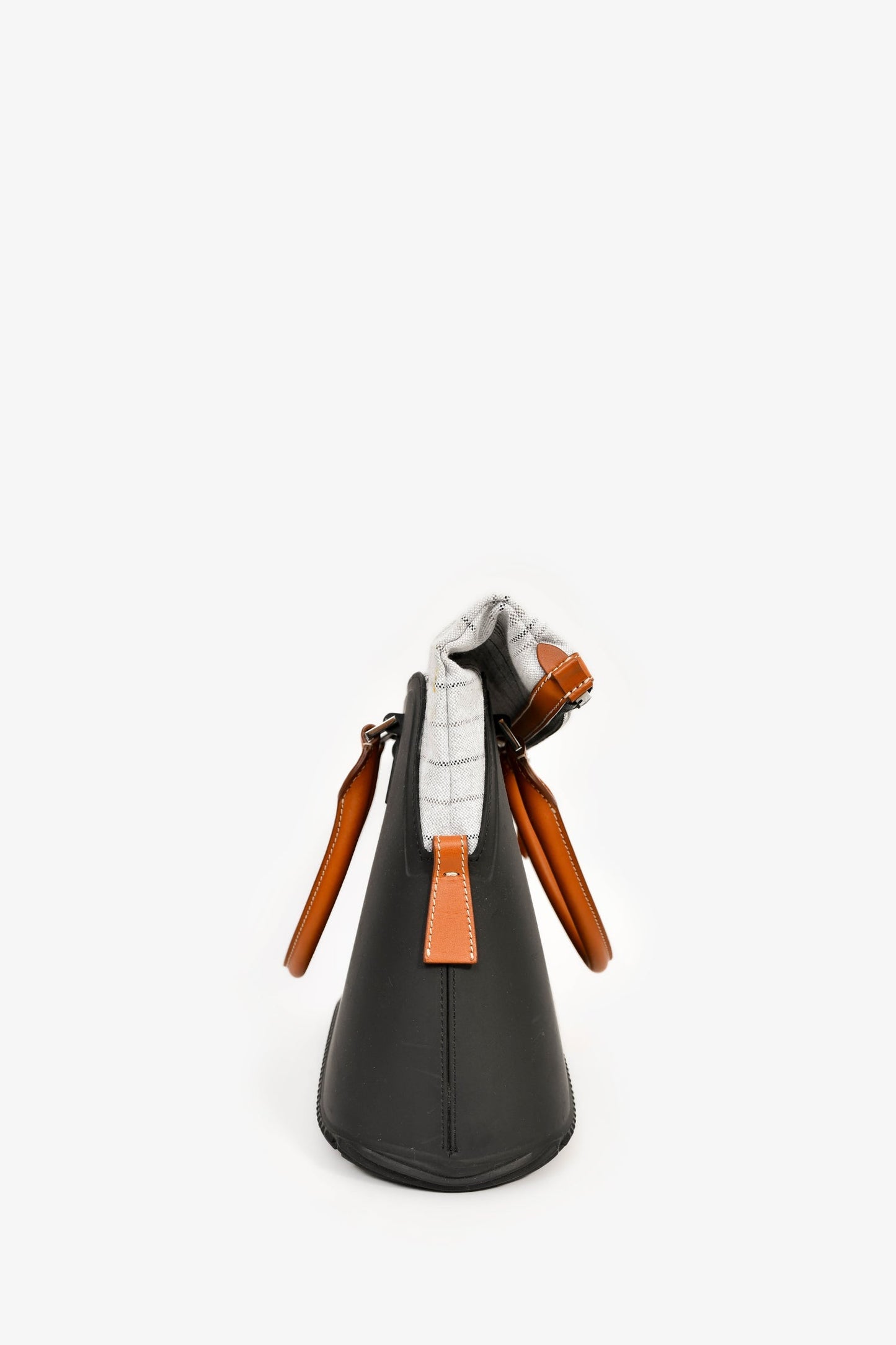 Margiela Black Rubber/Tan Leather Trimmed '5AC' Tote Bag