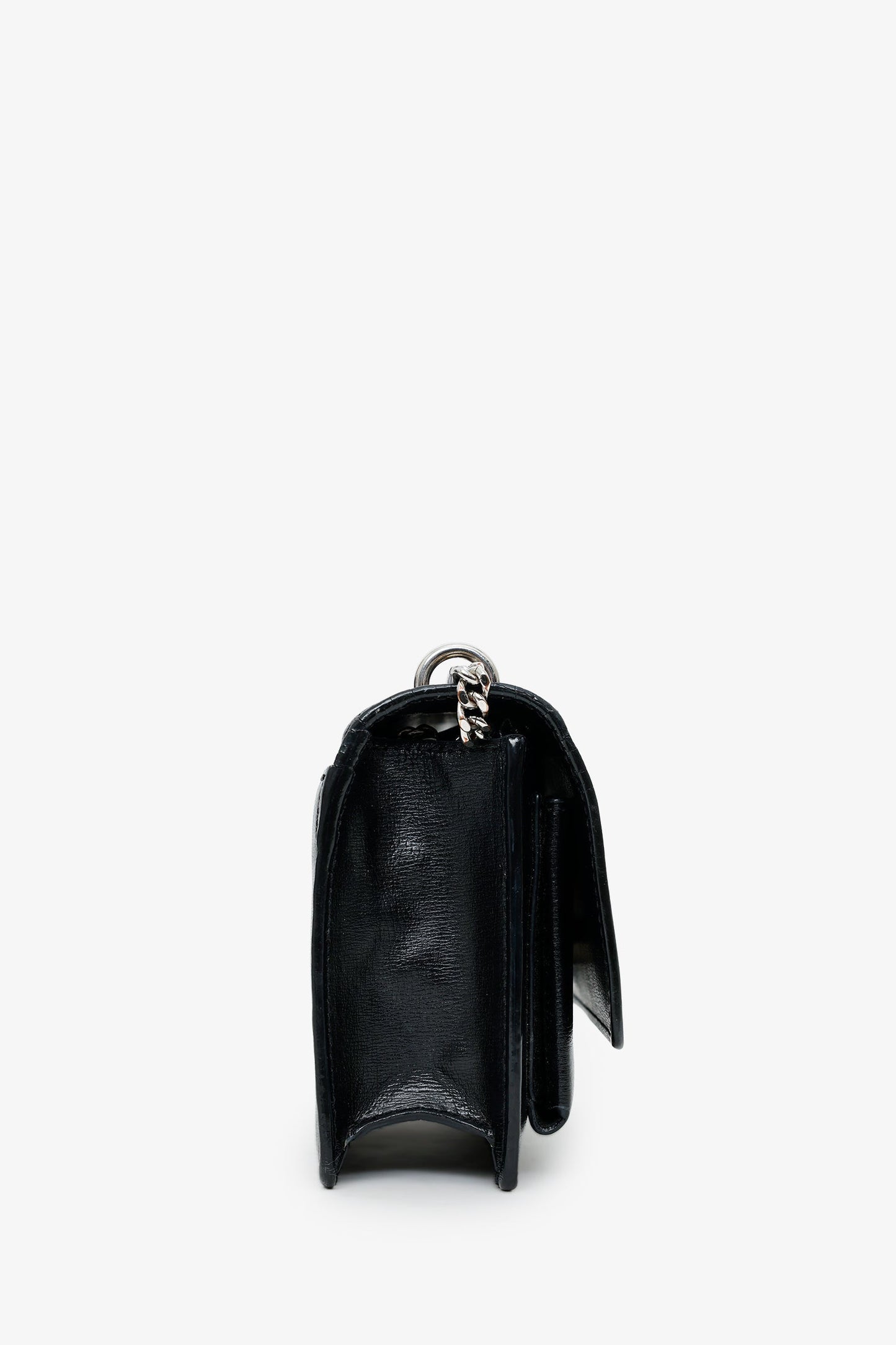 Saint Laurent Black Smooth Leather Mini 'Sunset' Shoulder Bag