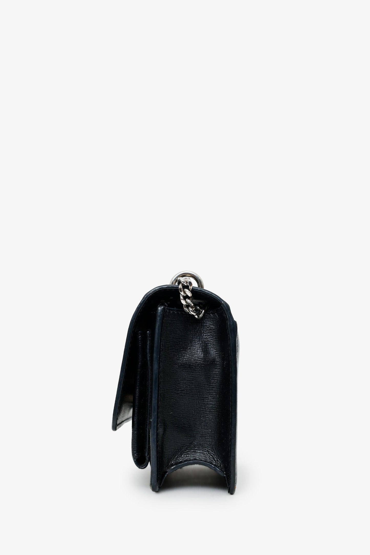 Saint Laurent Black Smooth Leather Mini 'Sunset' Shoulder Bag