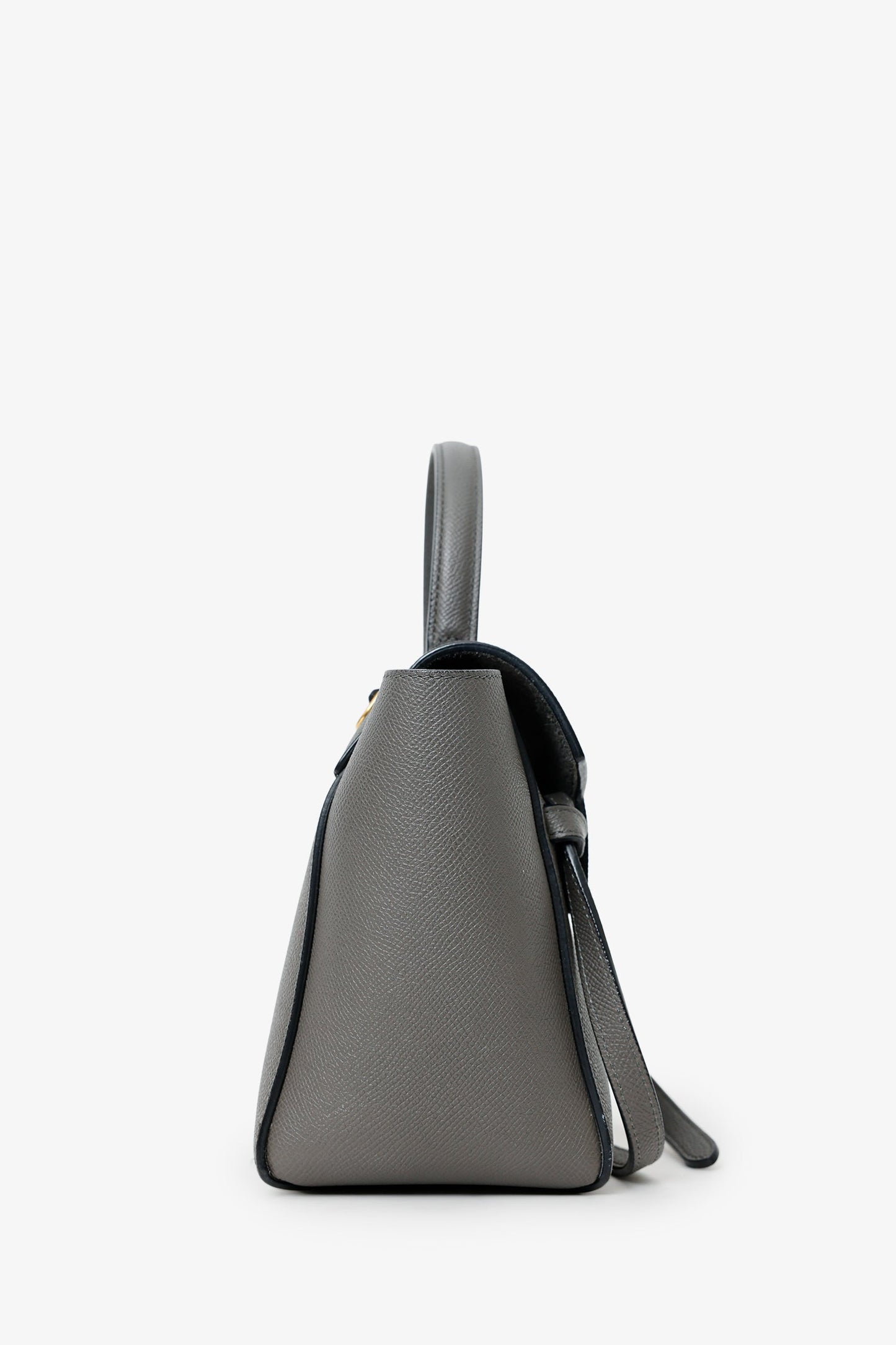 Celine Grey Grained Leather Nano Belt Bag With Strap