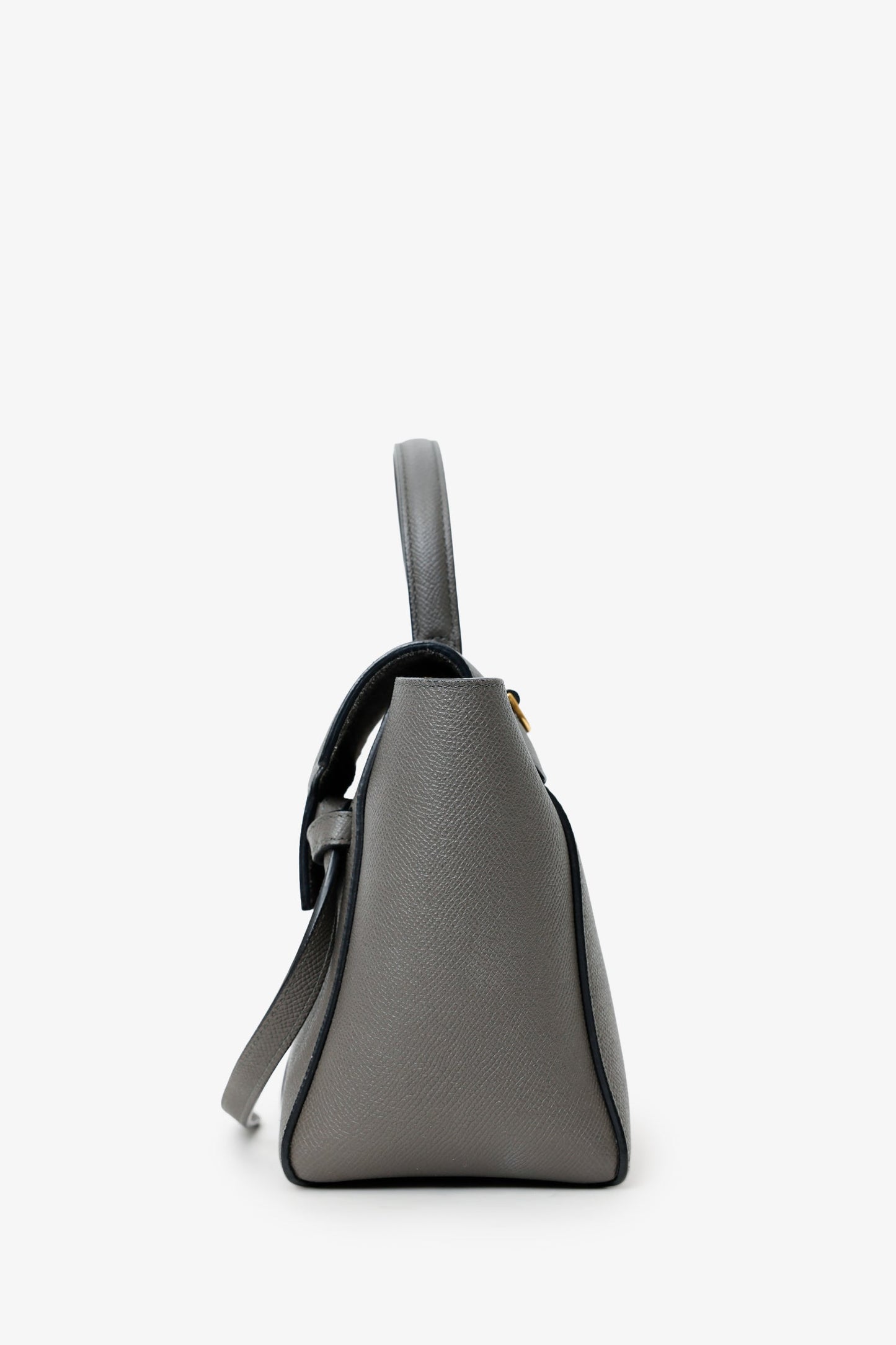 Celine Grey Grained Leather Nano Belt Bag With Strap