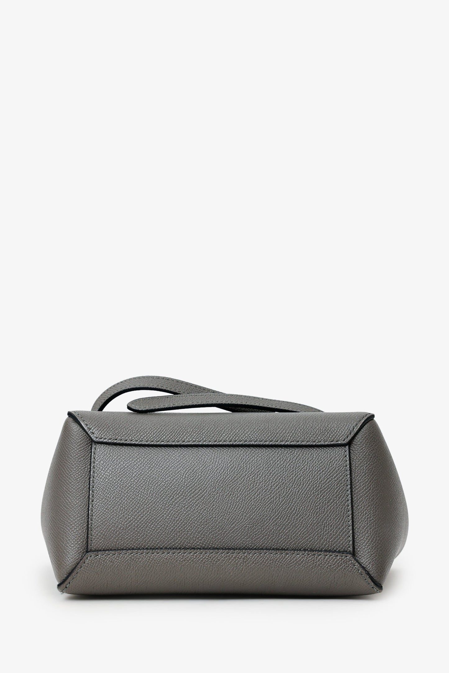Celine Grey Grained Leather Nano Belt Bag With Strap