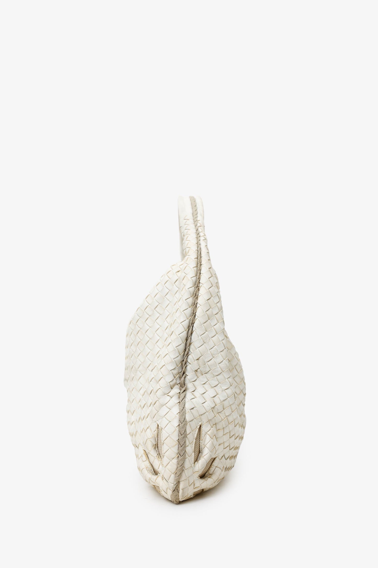 Bottega Veneta White Nappa Intrecciato Flower Large Hobo