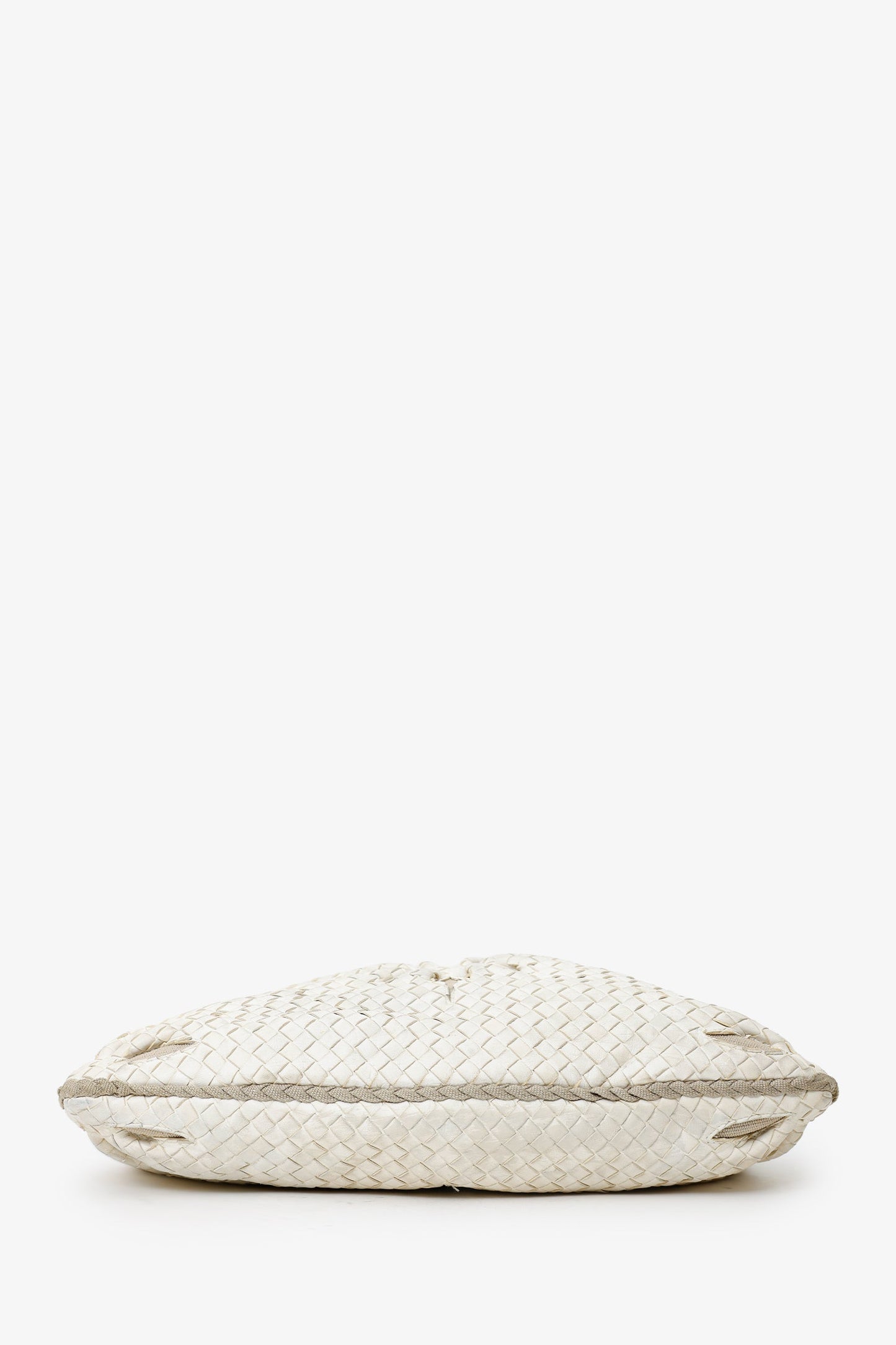Bottega Veneta White Nappa Intrecciato Flower Large Hobo