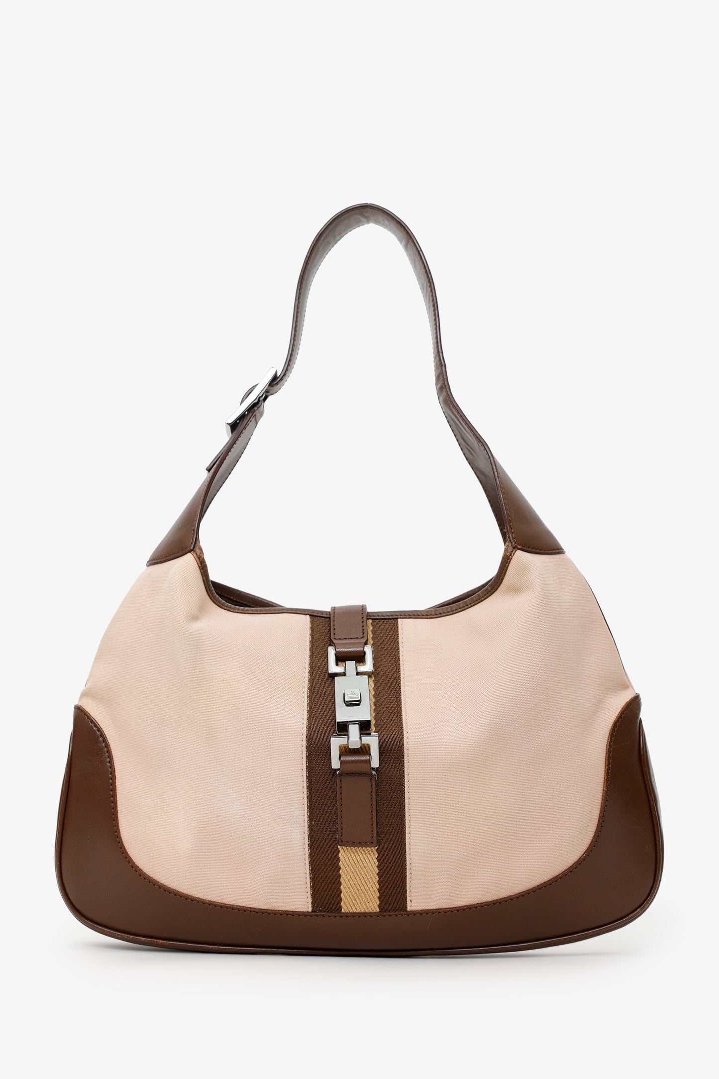 Gucci Brown/Beige Canvas and Leather Jackie O Hobo