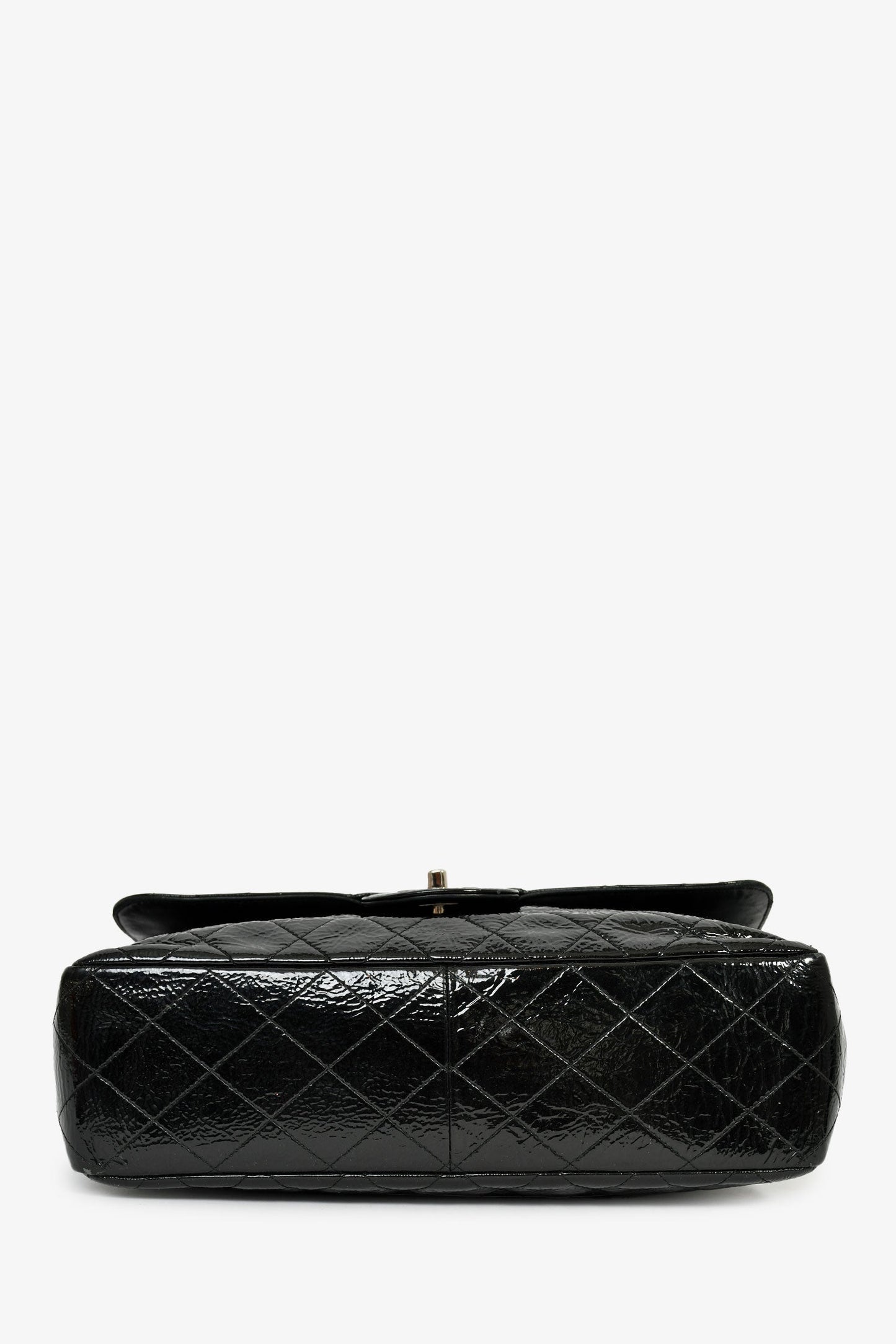 Chanel™ 2006-08 Black Glossy Patent Single Jumbo Flap Bag